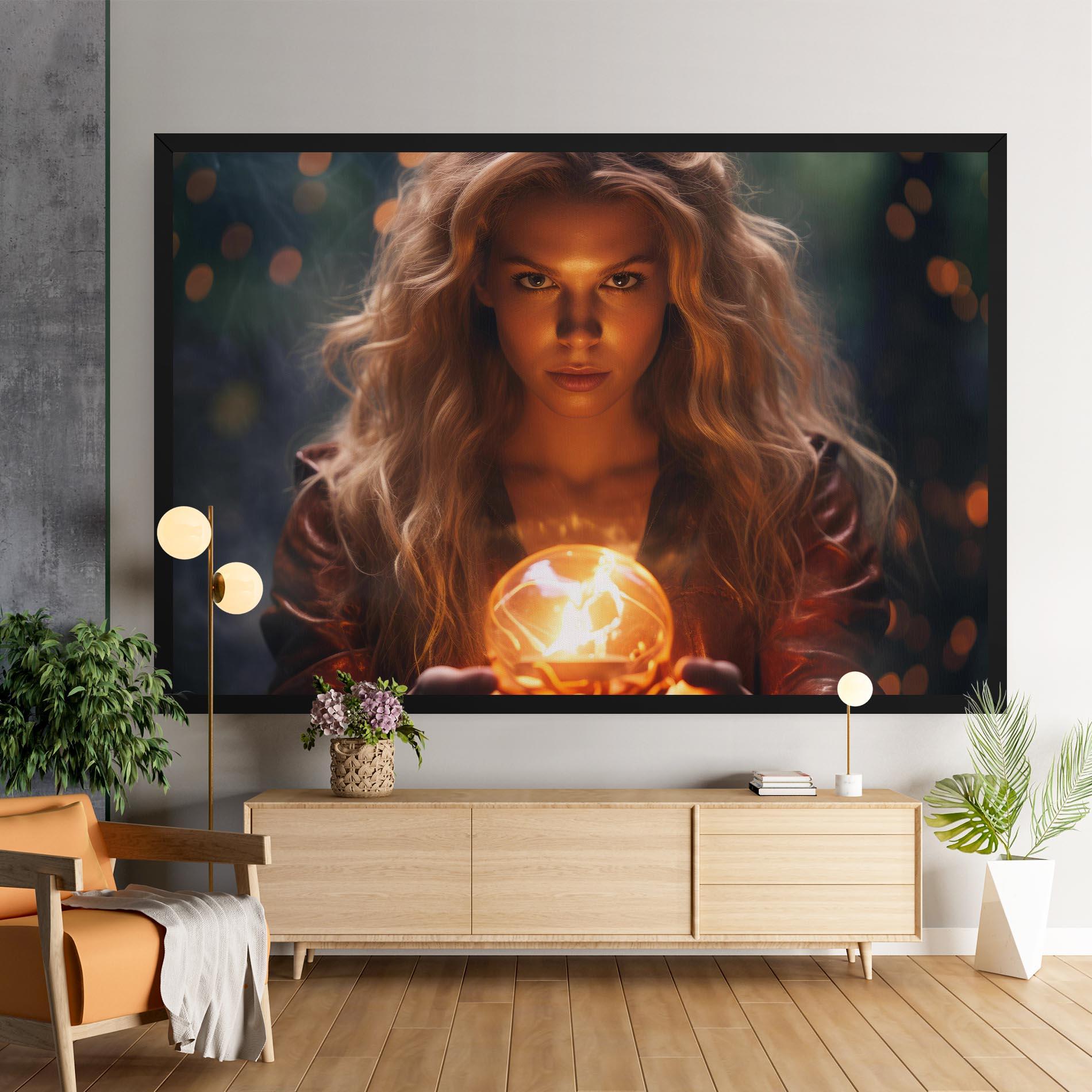 Vászonkép Beautiful Woman Witch mockup 9