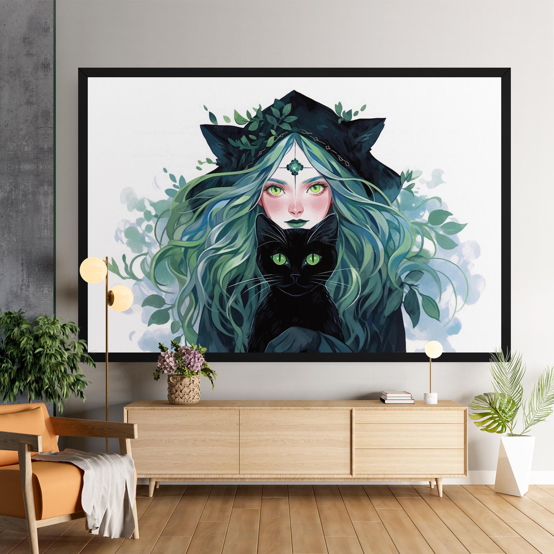 Vászonkép Magic Cat Witch mockup 9