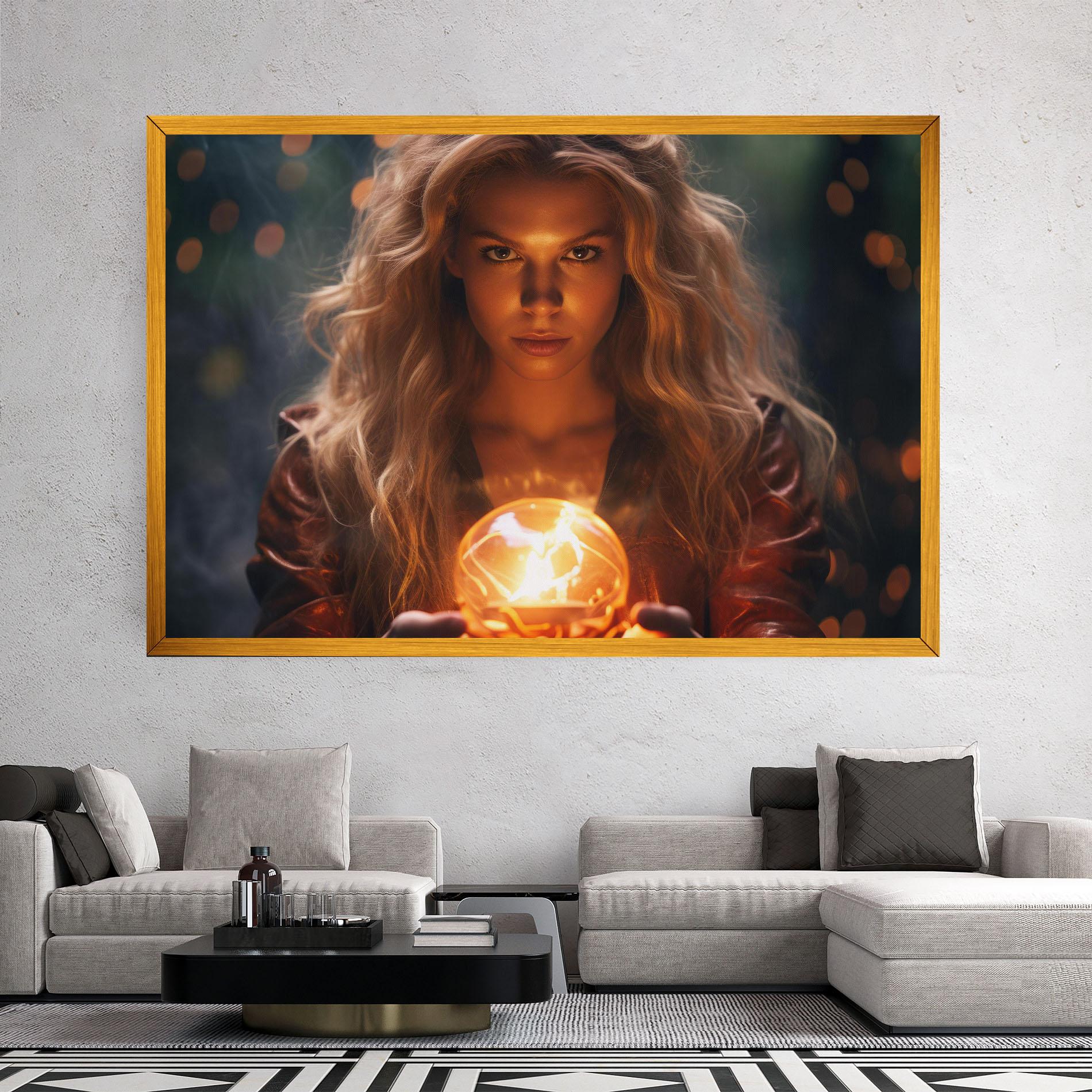 Vászonkép Beautiful Woman Witch mockup 2