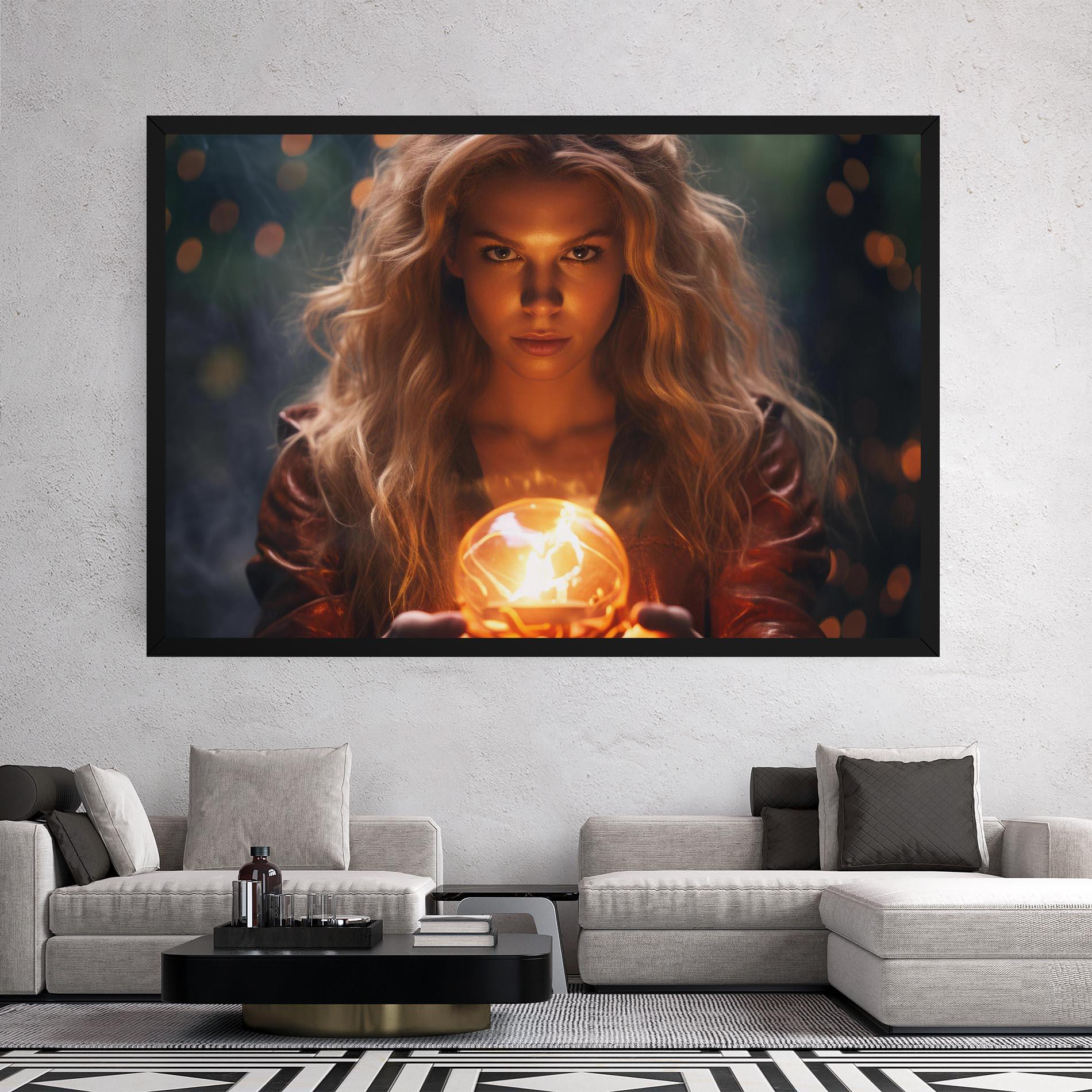 Vászonkép Beautiful Woman Witch mockup 2