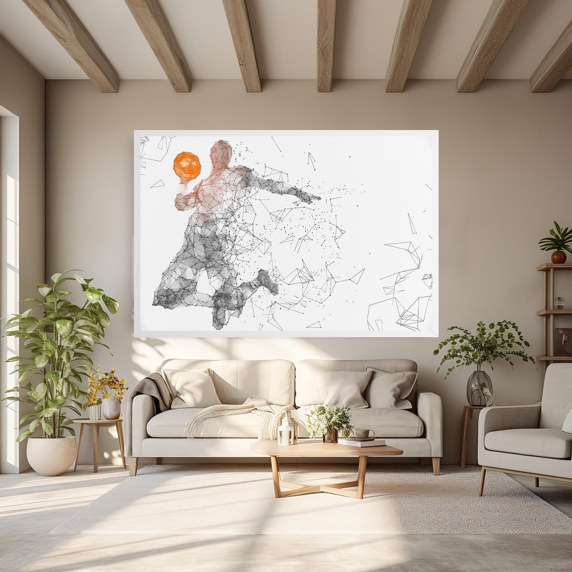 Vászonkép Orange Line Basket mockup 6