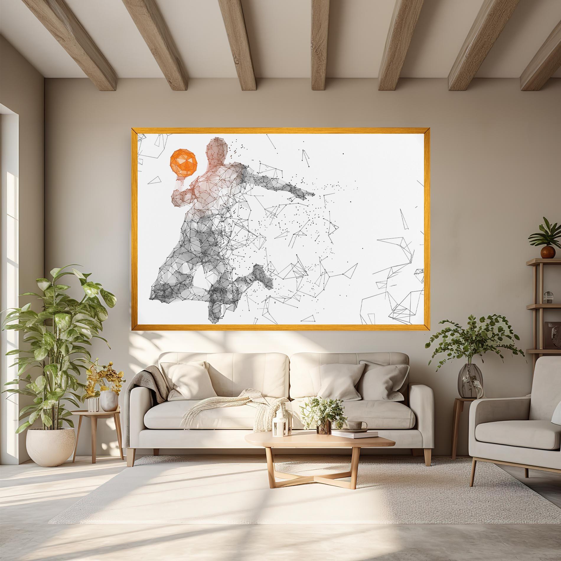 Vászonkép Orange Line Basket mockup 6