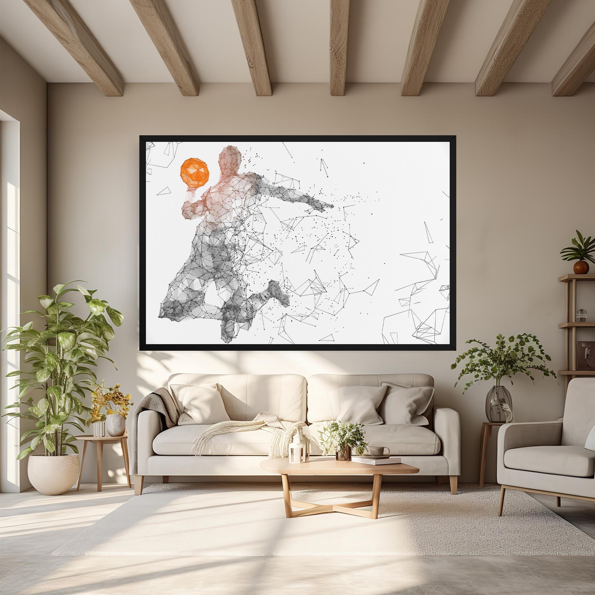 Vászonkép Orange Line Basket mockup 6