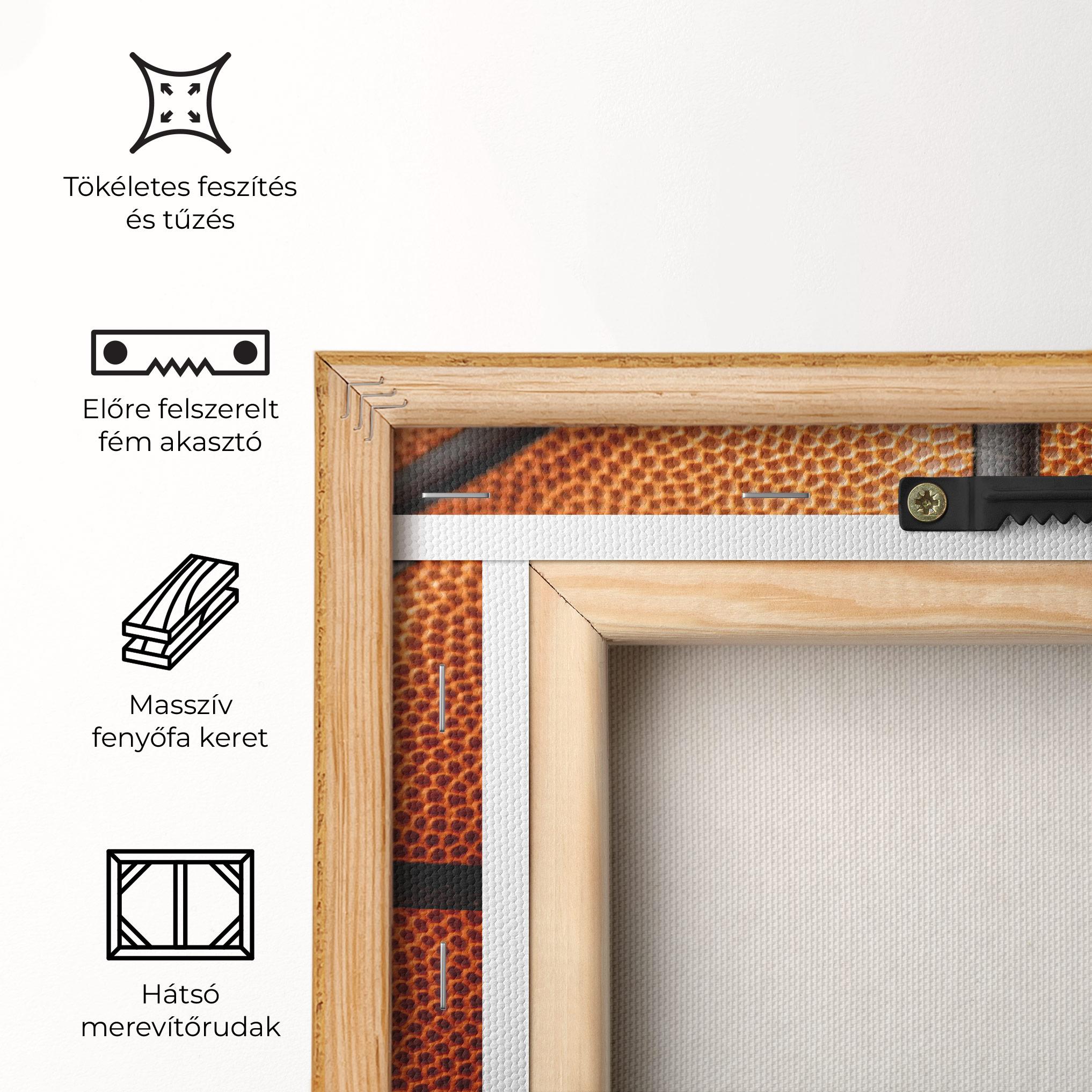 Vászonkép Close Up Leather Basketball mockup 5