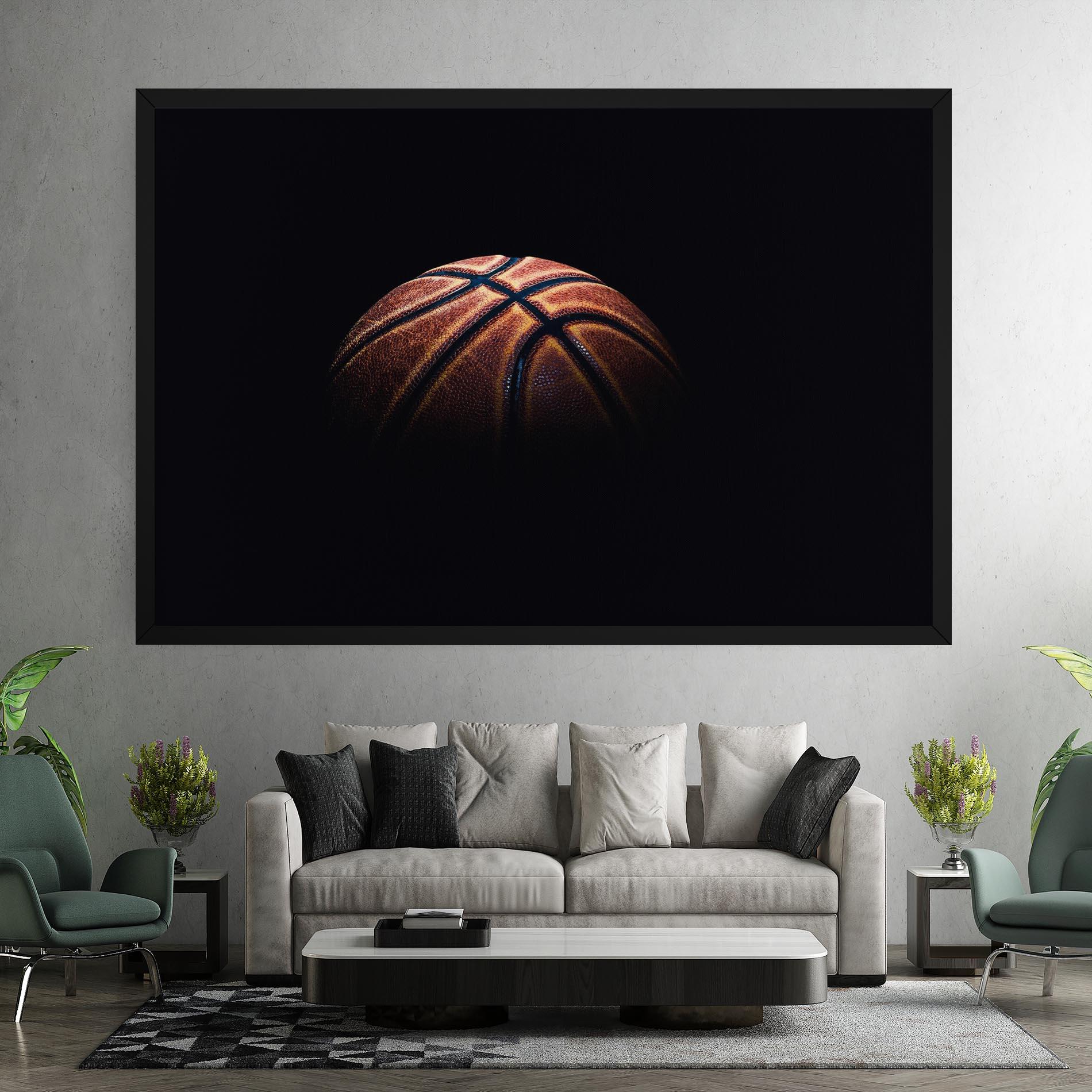 Vászonkép Basketball Ball In Dark mockup 7