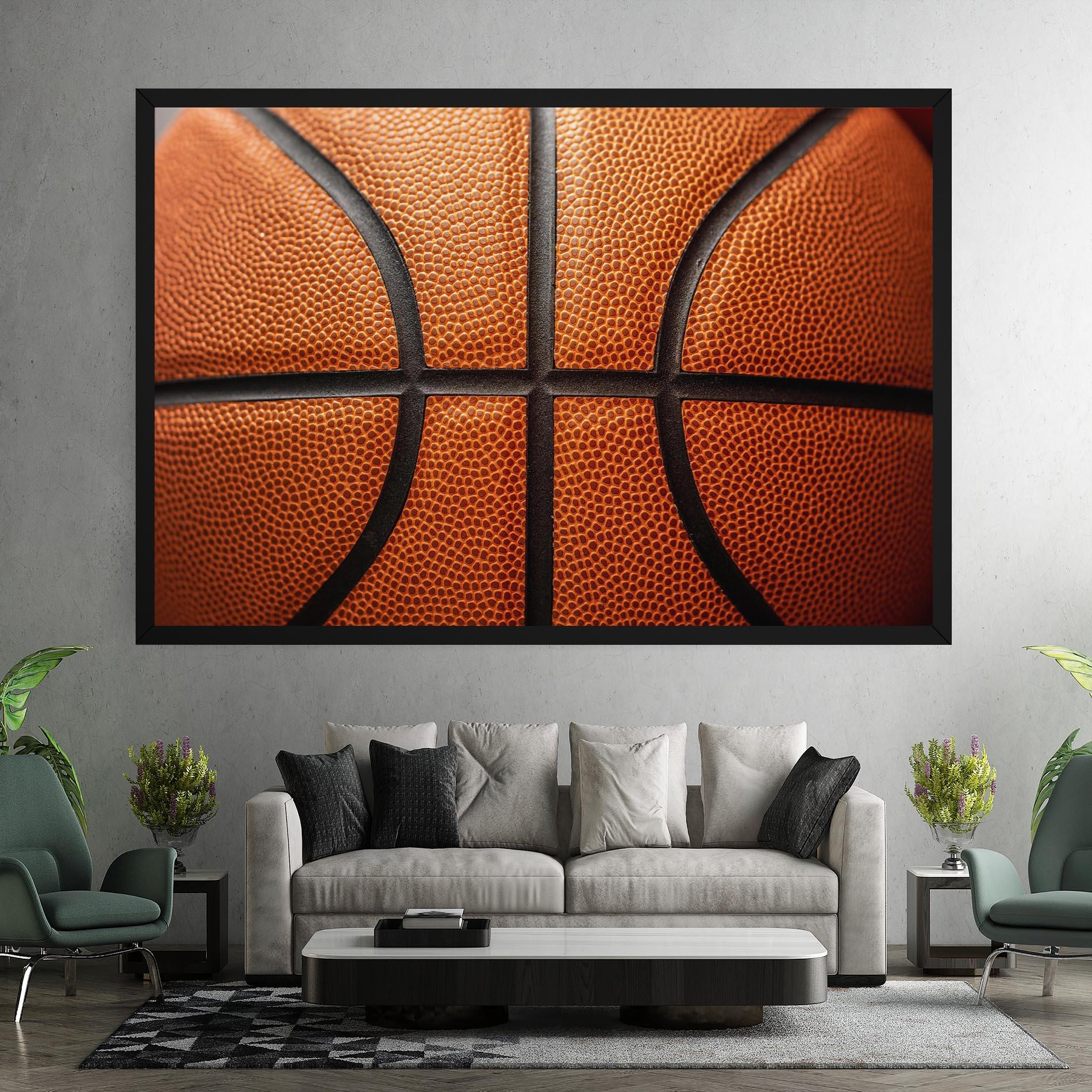 Vászonkép Close Up Leather Basketball mockup 7