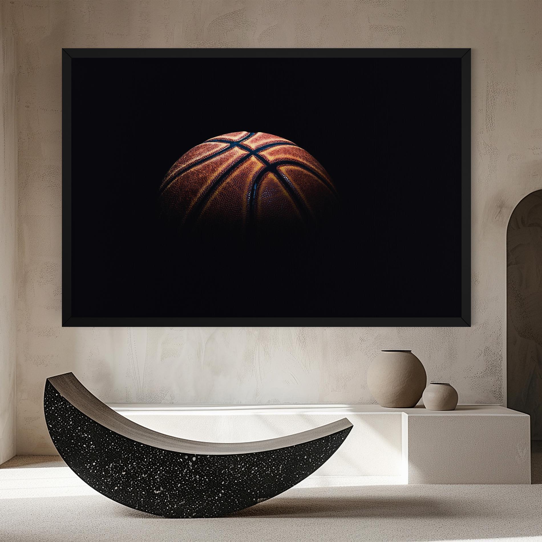 Vászonkép Basketball Ball In Dark mockup 8