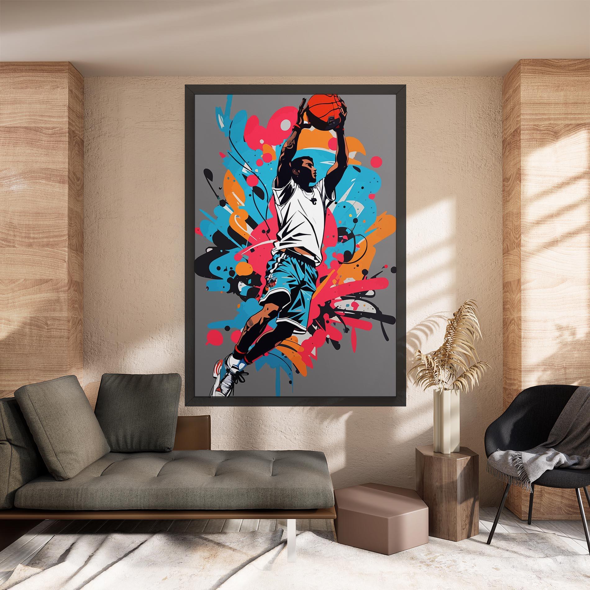 Vászonkép Blue Red Basket mockup 8