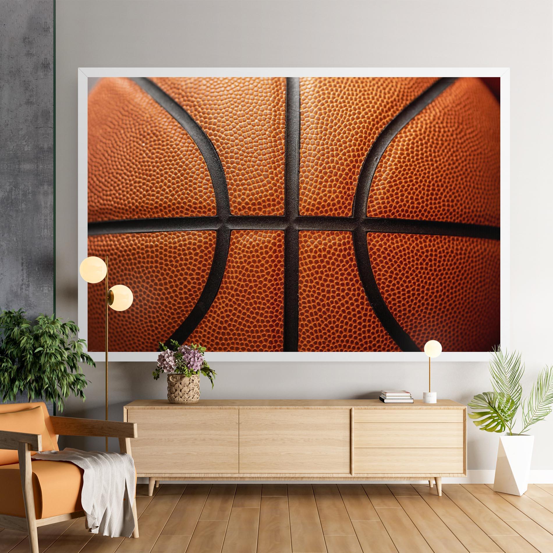 Vászonkép Close Up Leather Basketball mockup 9