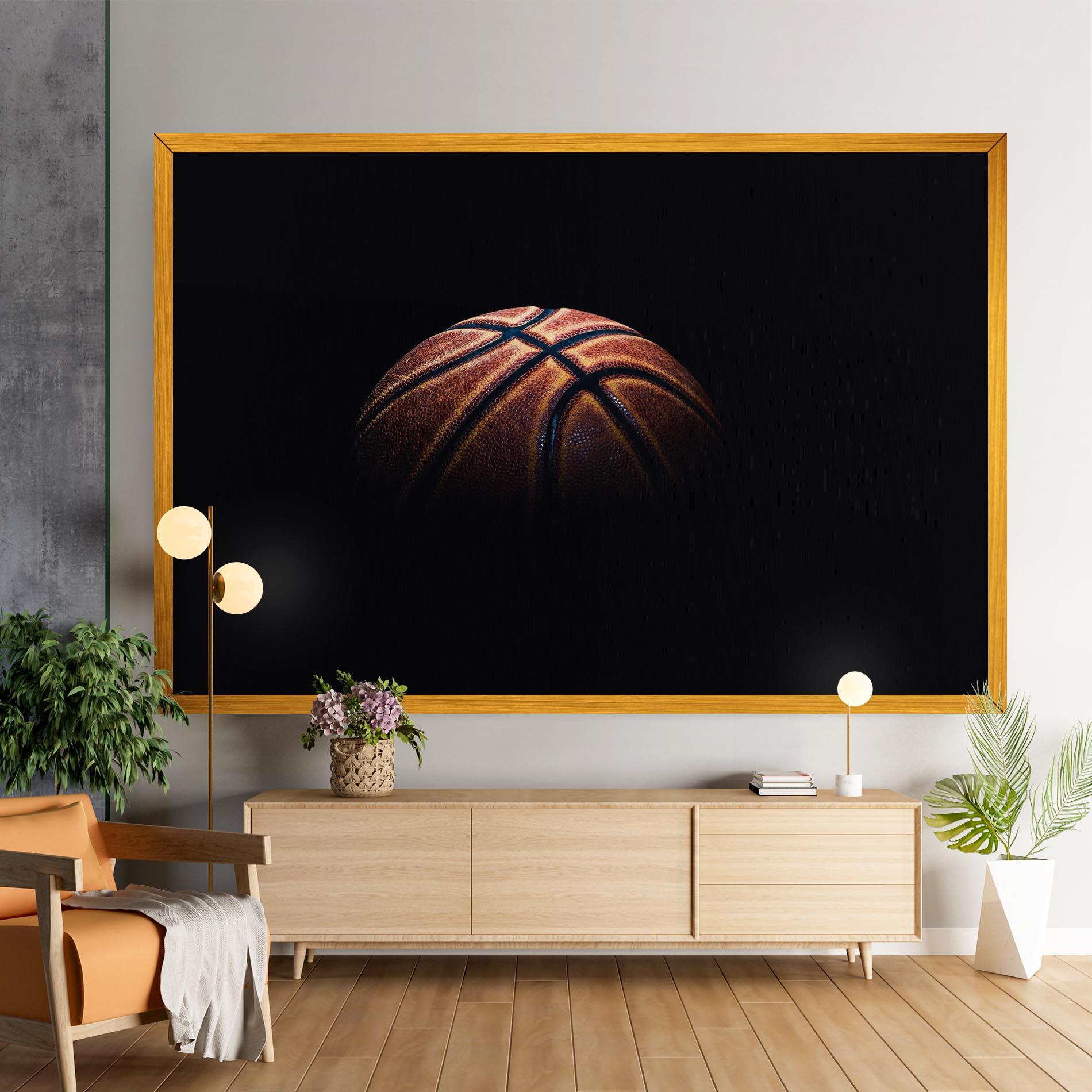 Vászonkép Basketball Ball In Dark mockup 9