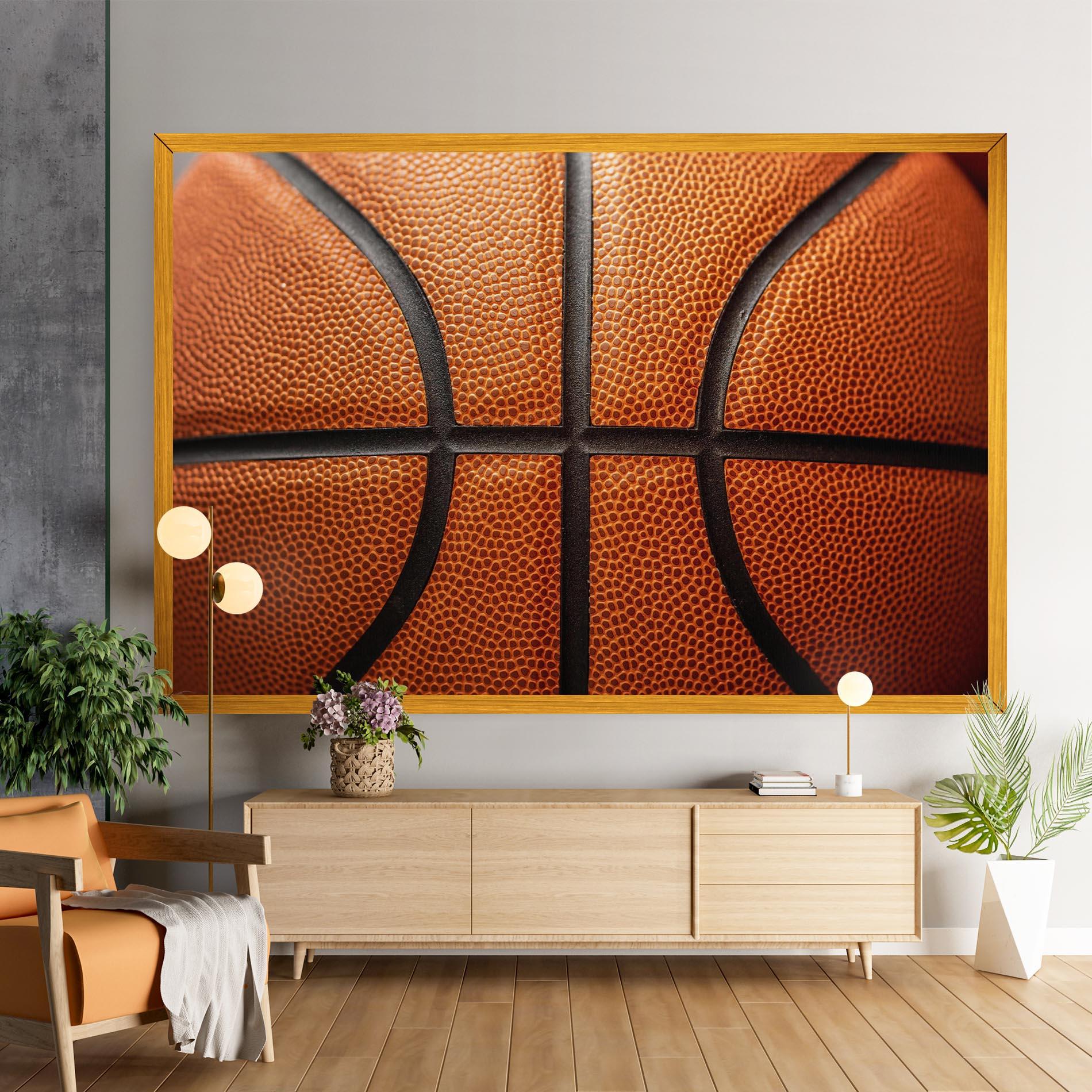 Vászonkép Close Up Leather Basketball mockup 9