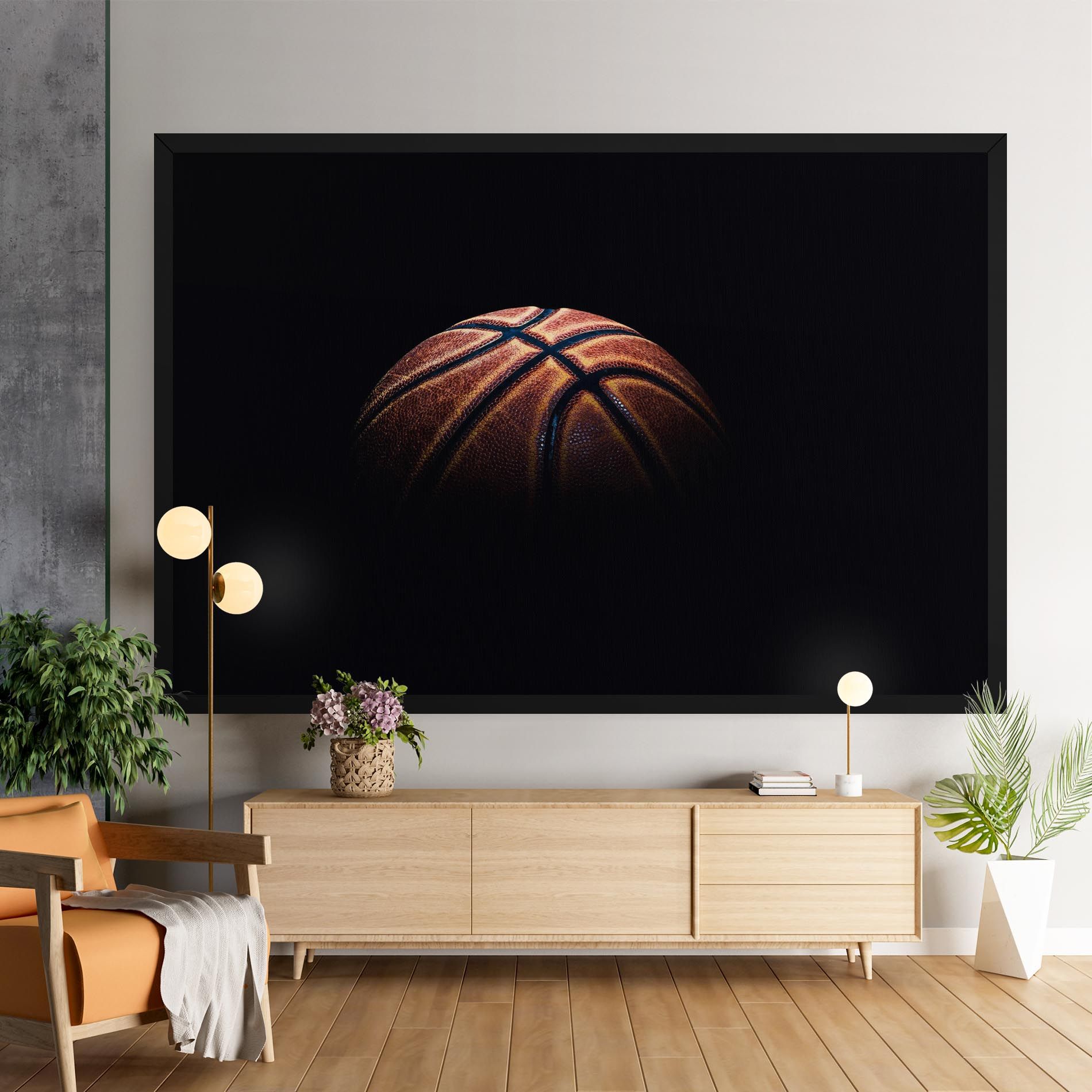Basketball Ball In Dark mockup 9