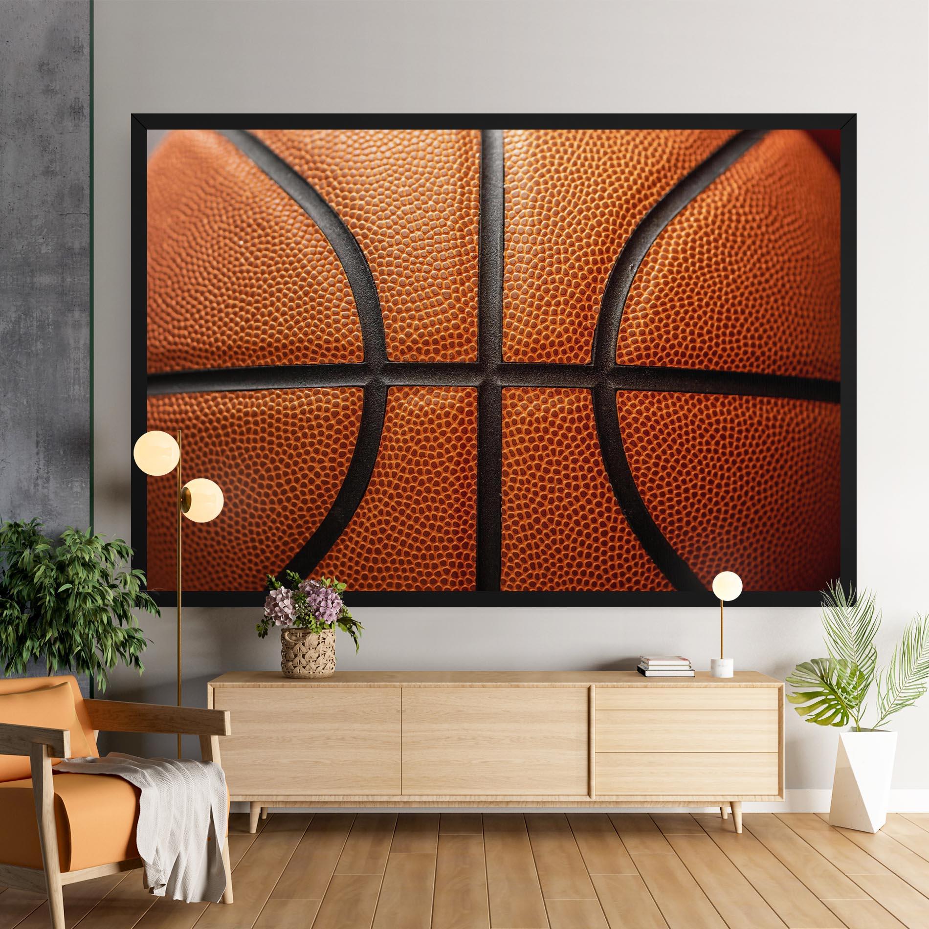 Vászonkép Close Up Leather Basketball mockup 9