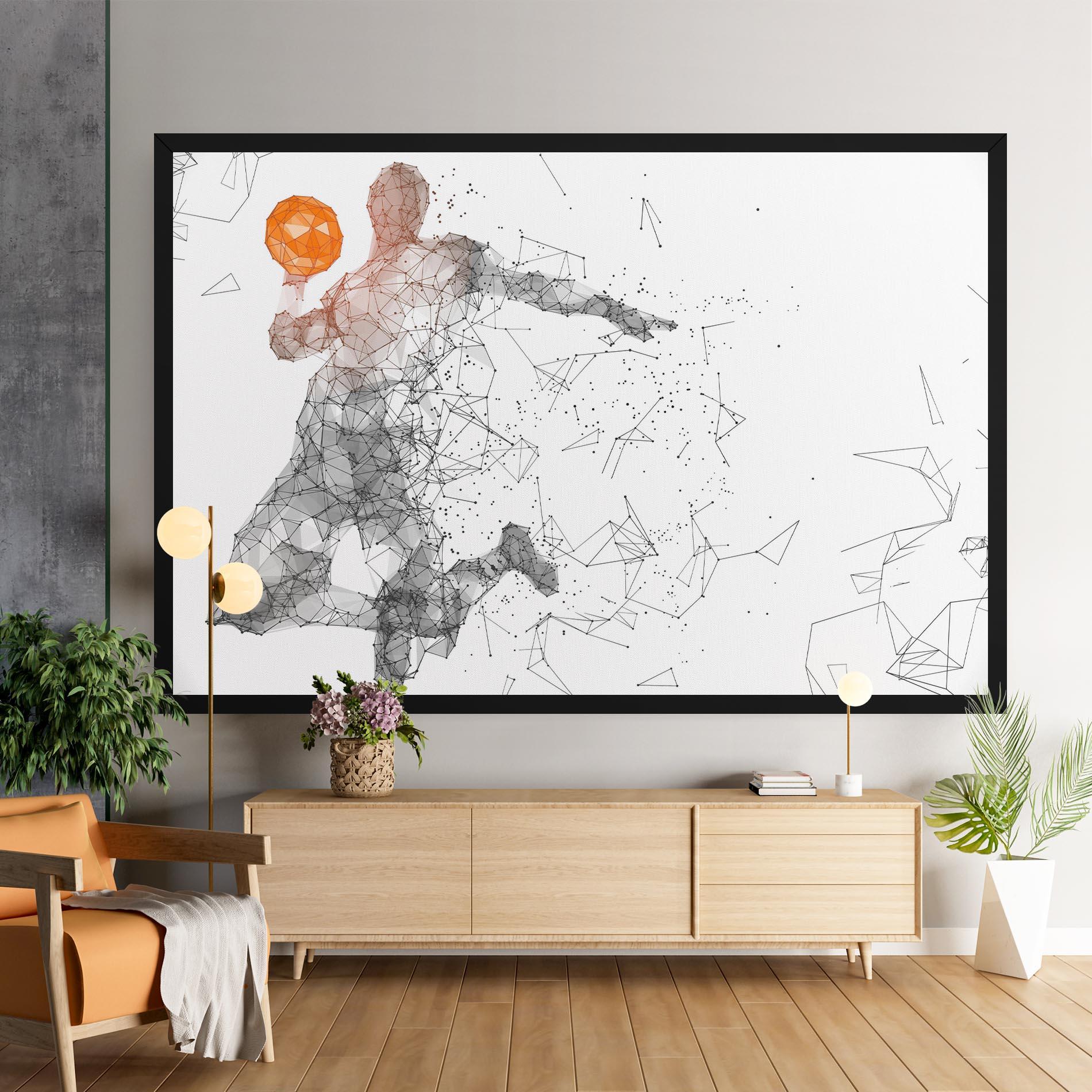 Vászonkép Orange Line Basket mockup 9