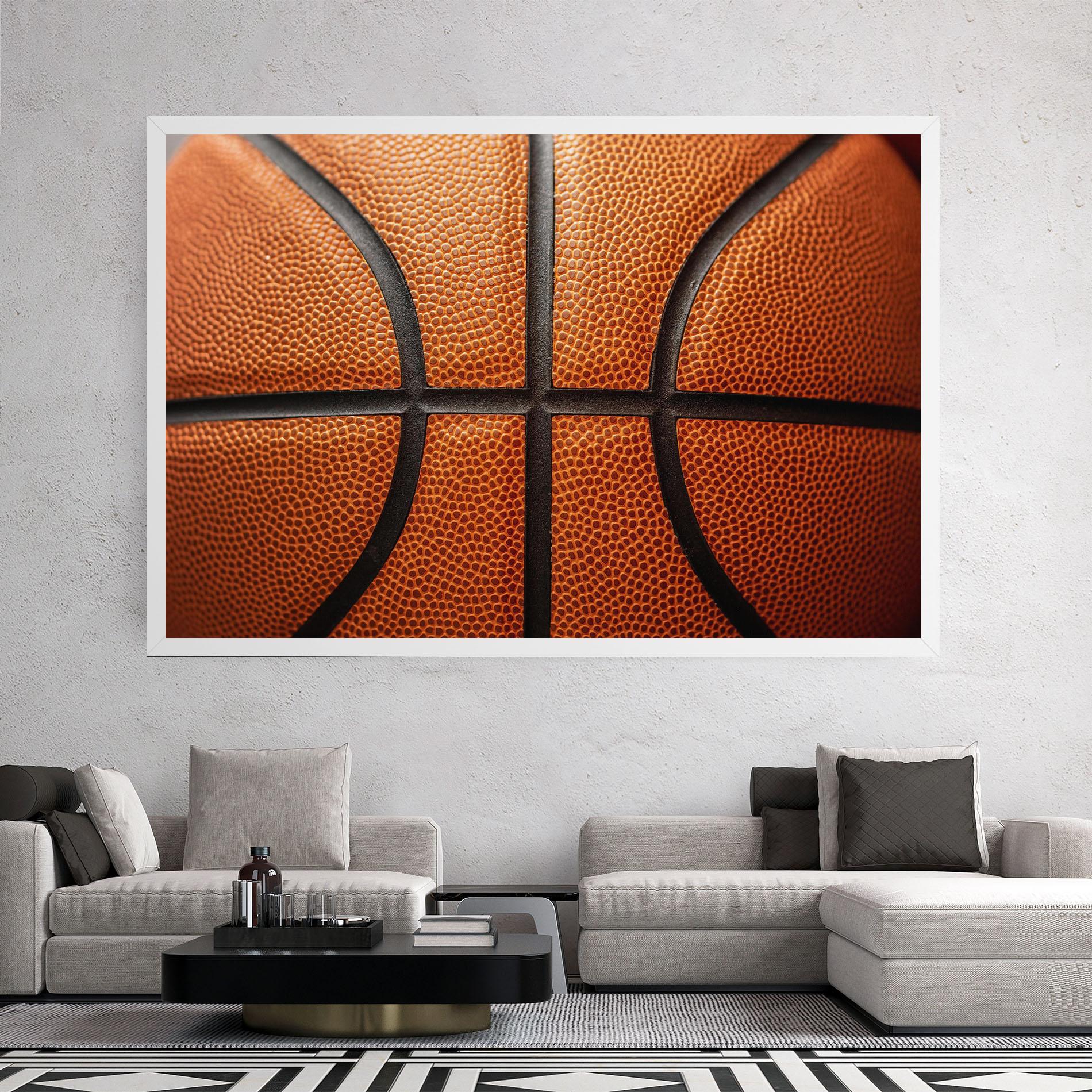 Vászonkép Close Up Leather Basketball mockup 2