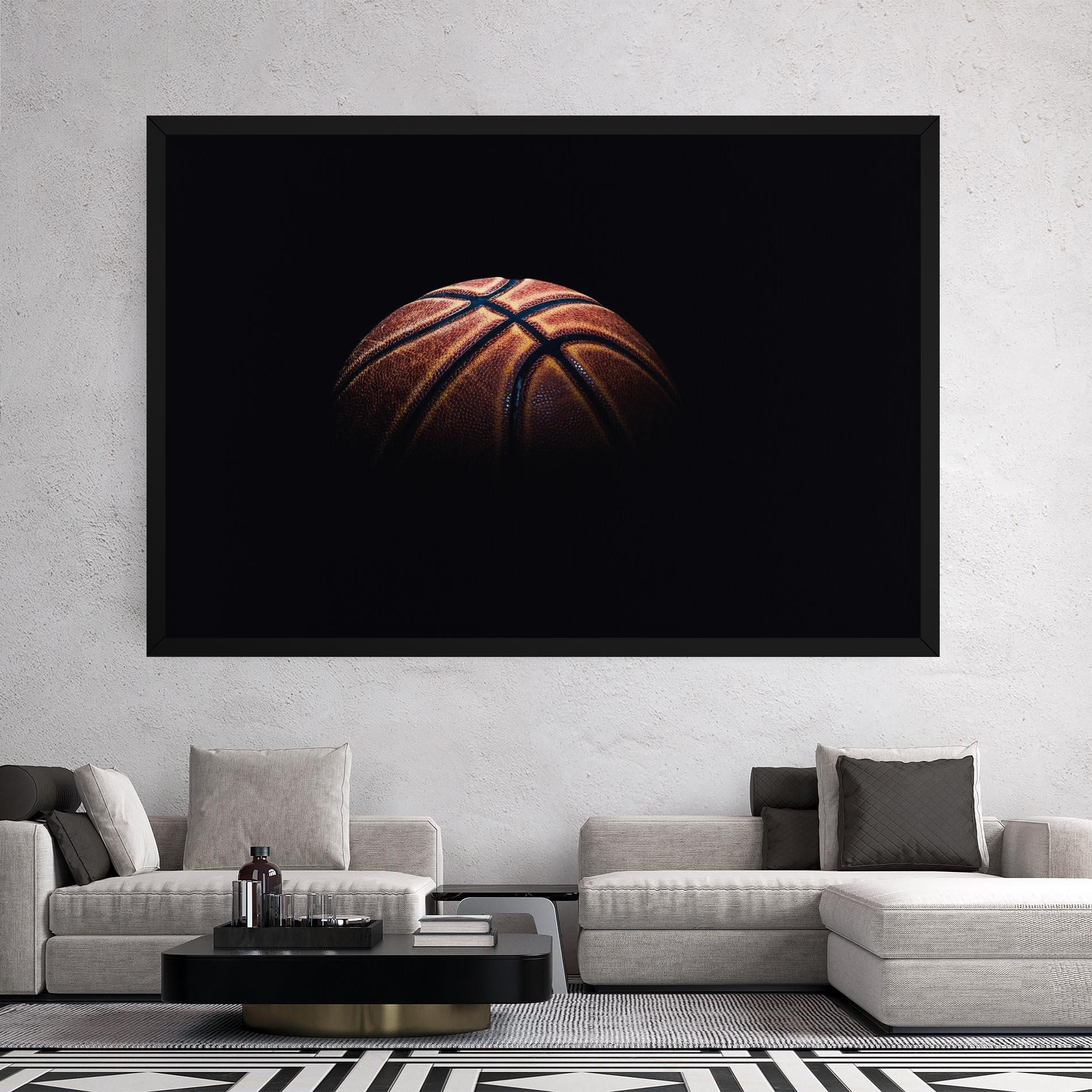 Vászonkép Basketball Ball In Dark mockup 2
