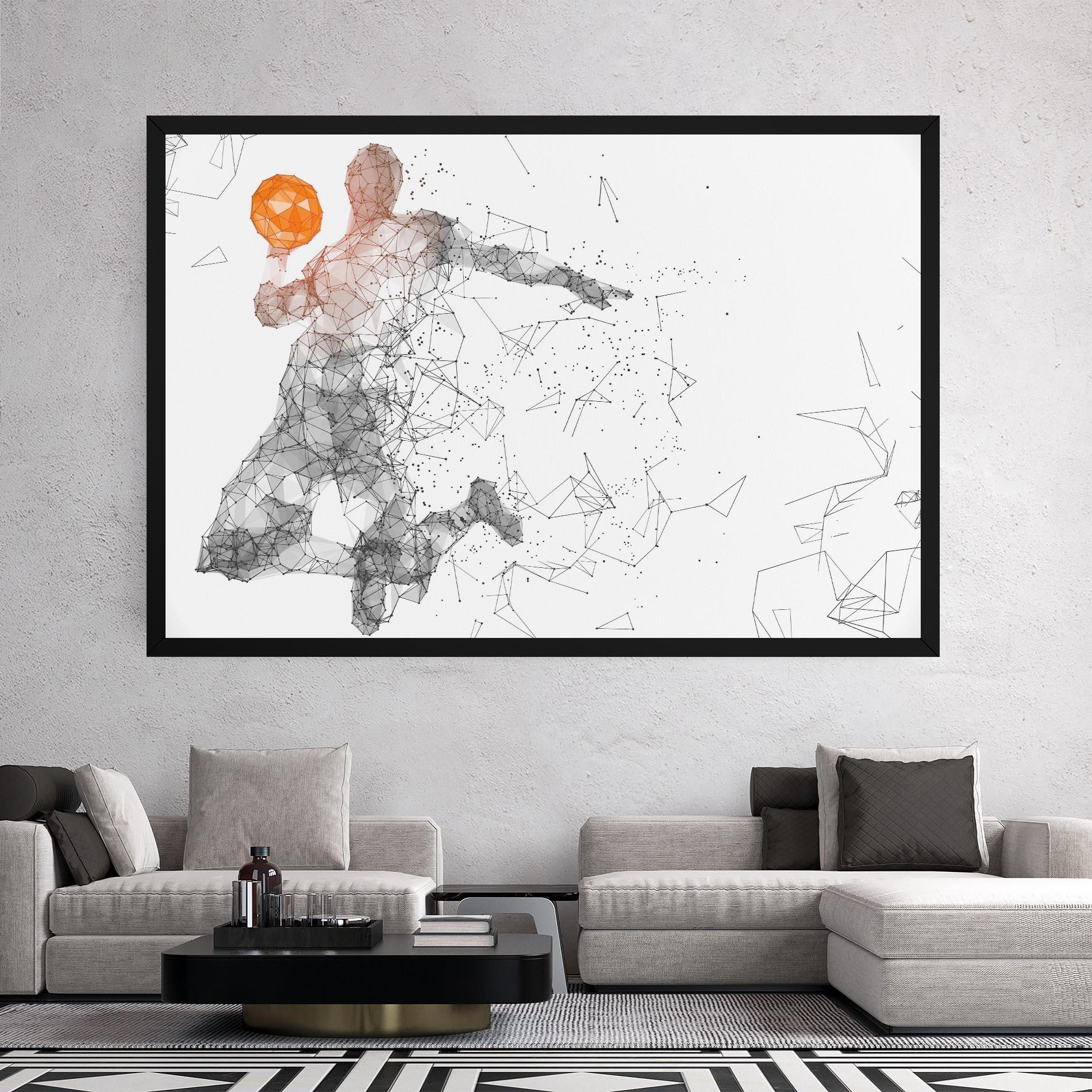 Vászonkép Orange Line Basket mockup 2