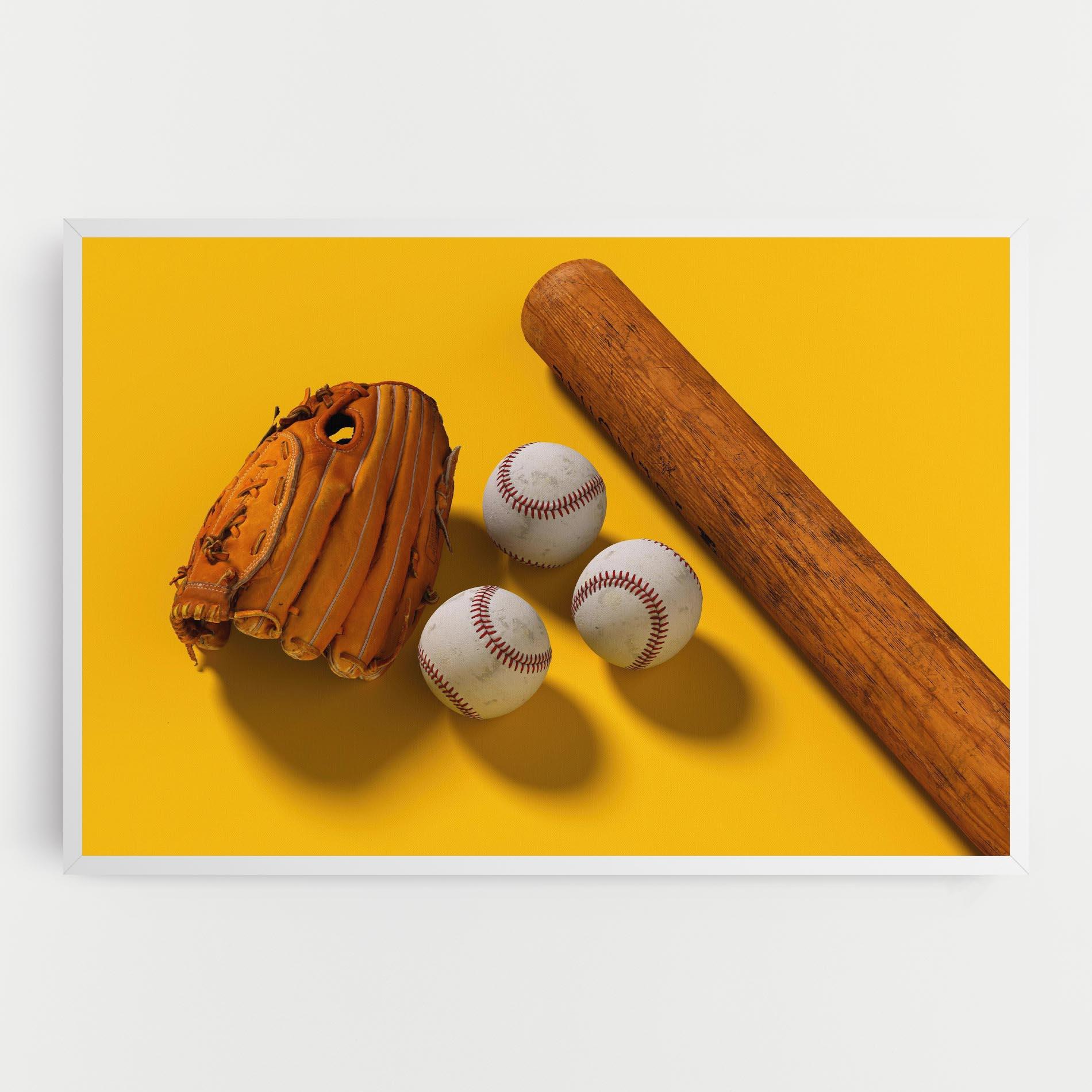 Vászonkép Baseball Set On Yellow mockup 0