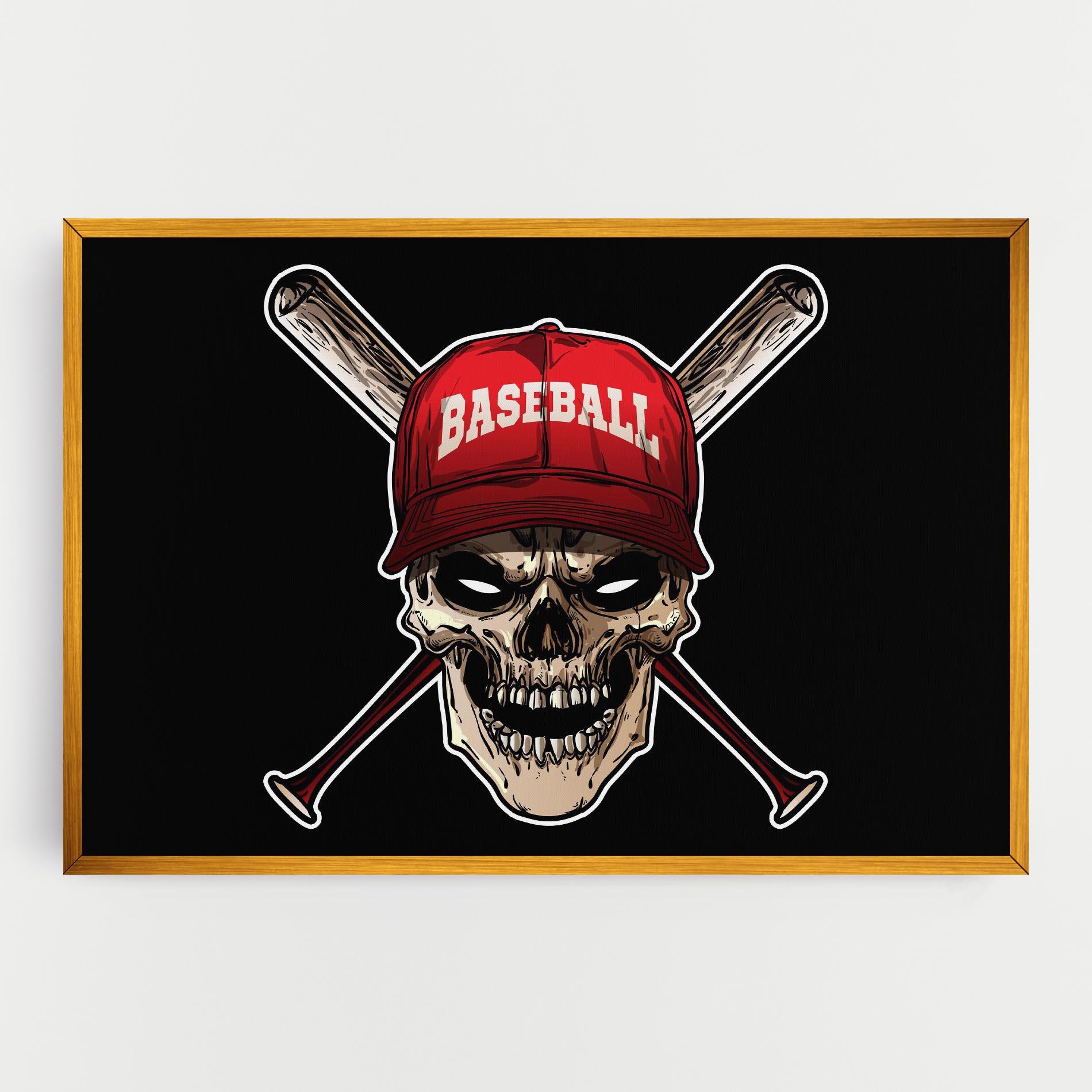 Vászonkép Baseball Skull mockup 0
