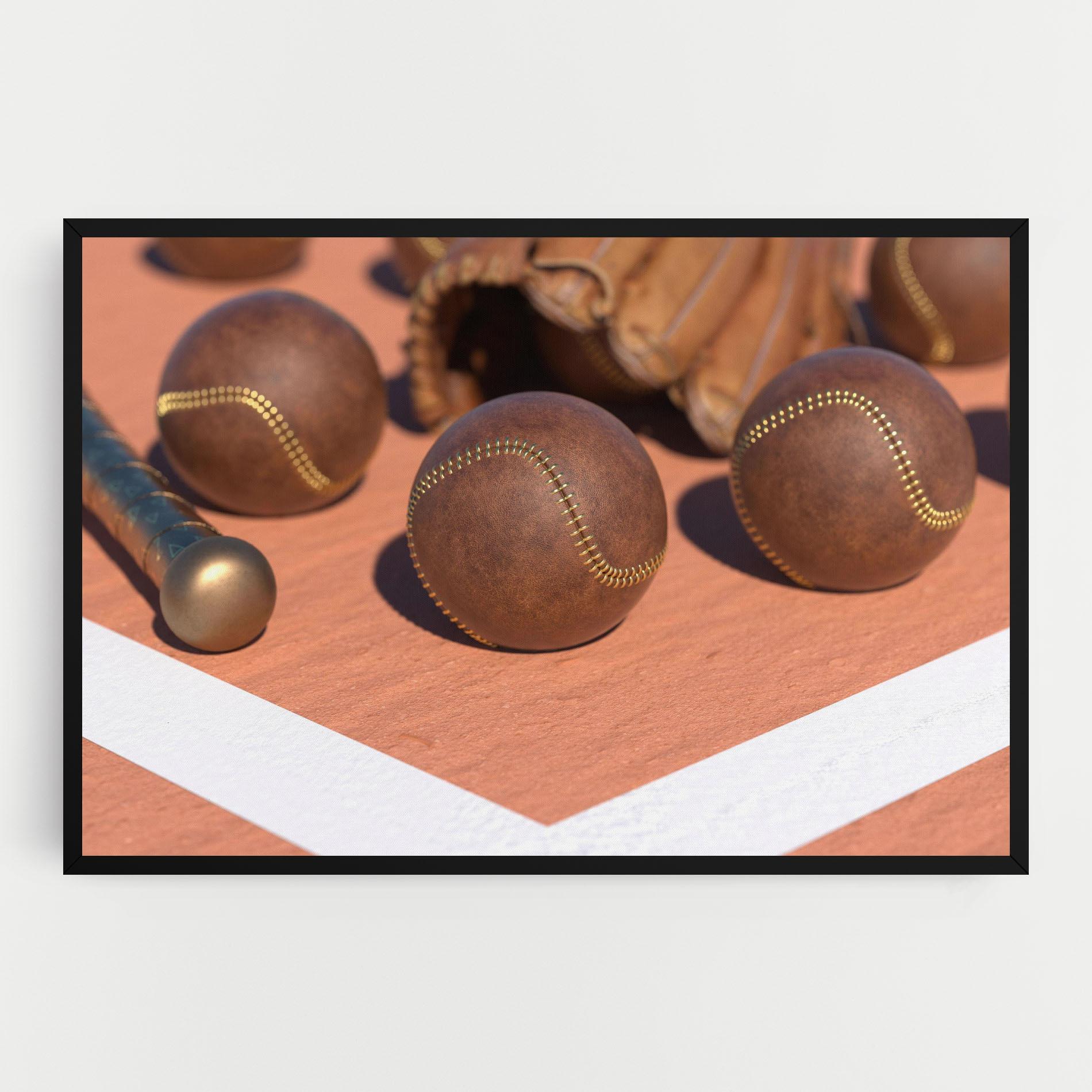 Vászonkép Brown Baseball Ball mockup 0