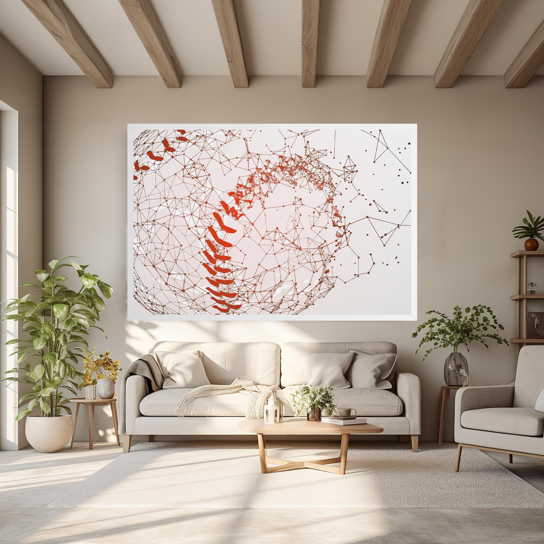 Vászonkép Baseball Line Art mockup 6