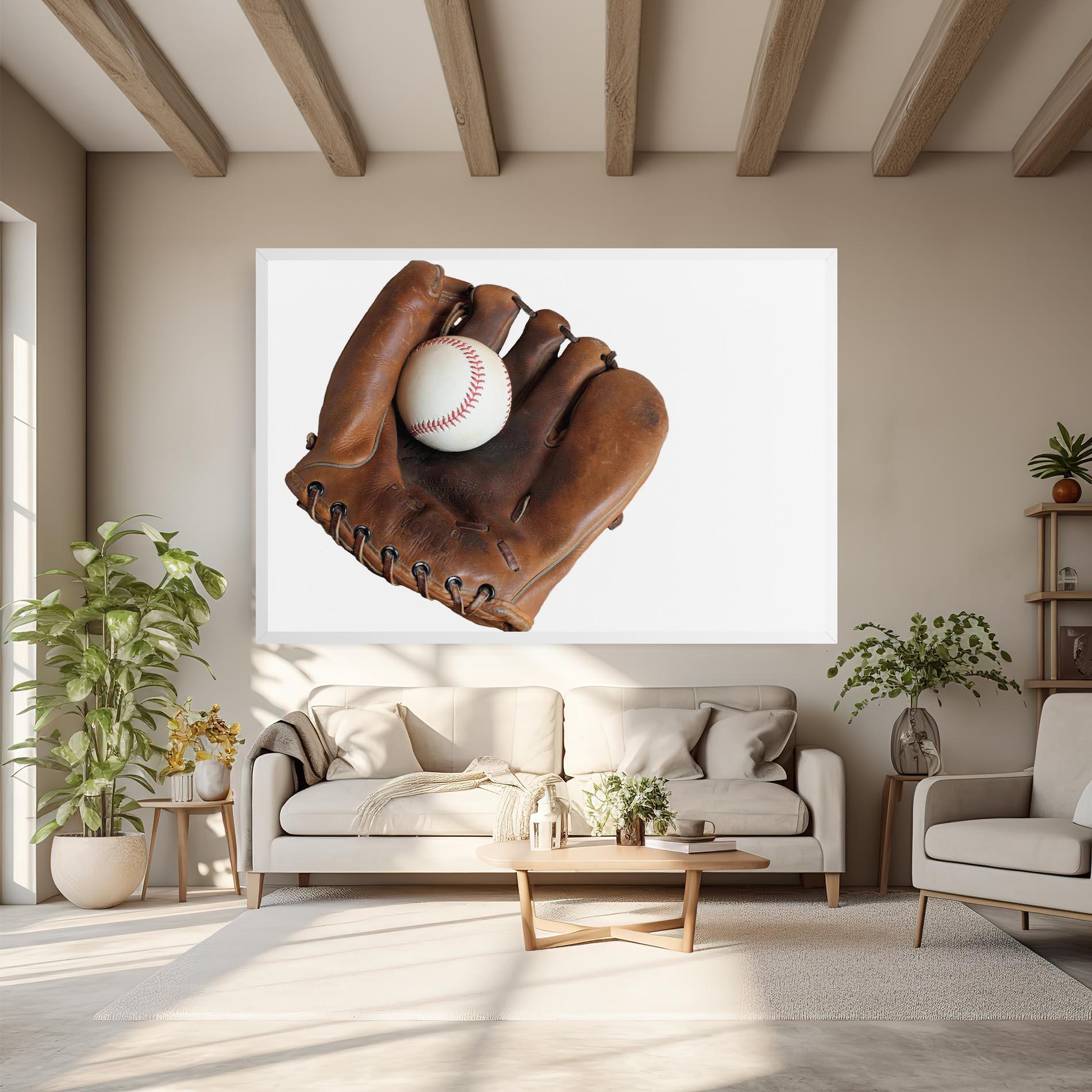Vászonkép Holding Baseball Ball mockup 6