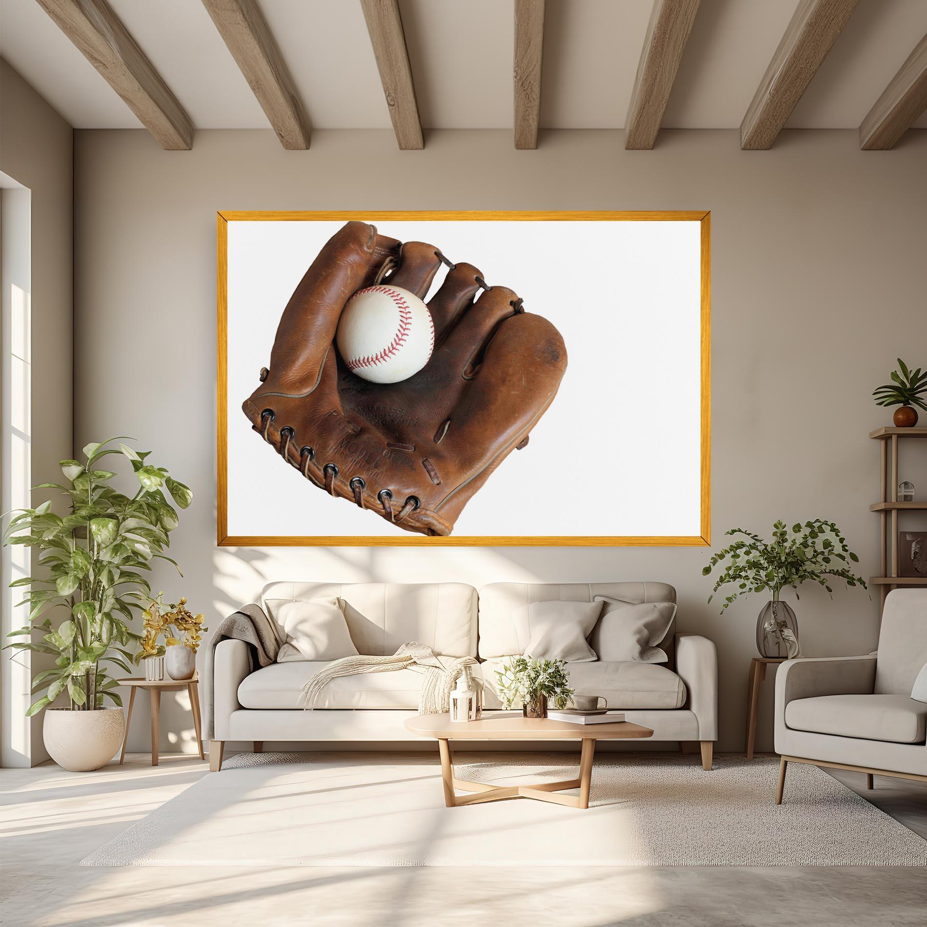 Vászonkép Holding Baseball Ball mockup 6