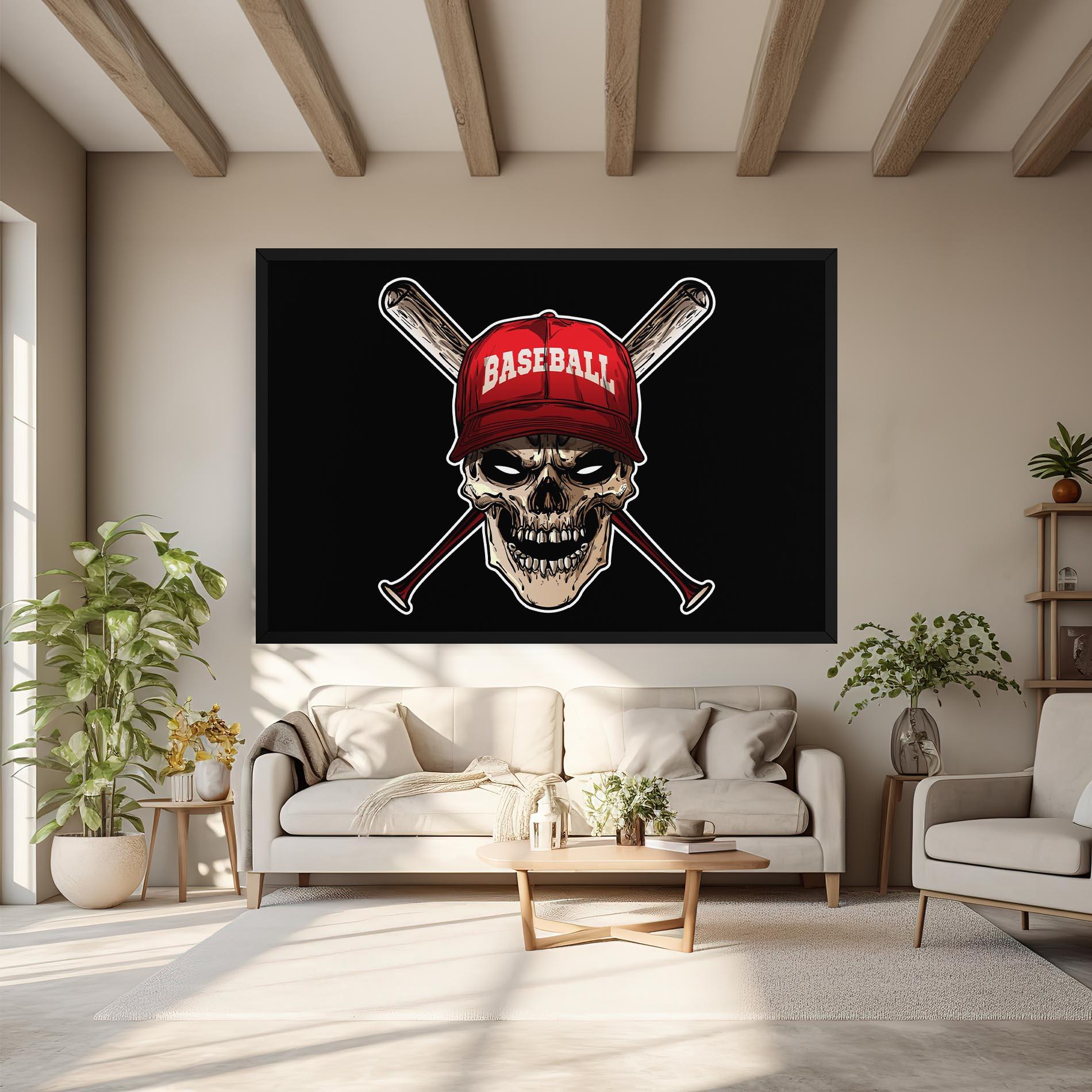 Vászonkép Baseball Skull mockup 6