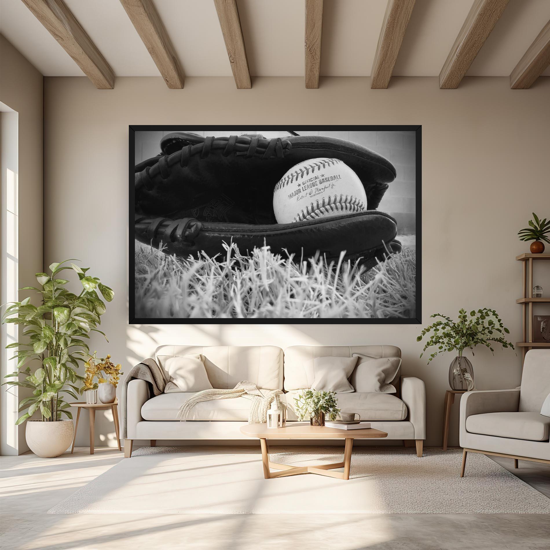 Vászonkép Black Baseball Glove mockup 6