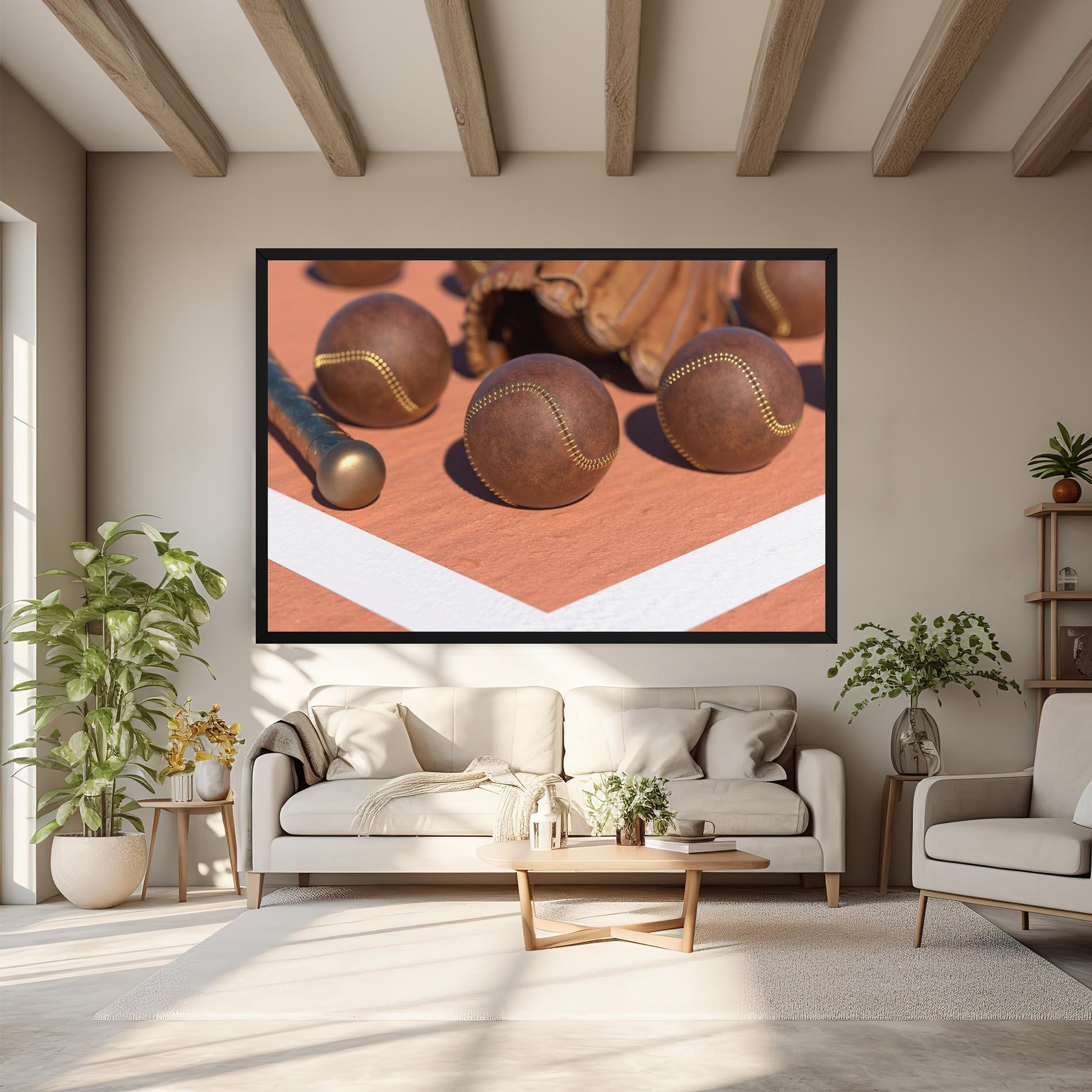 Vászonkép Brown Baseball Ball mockup 6