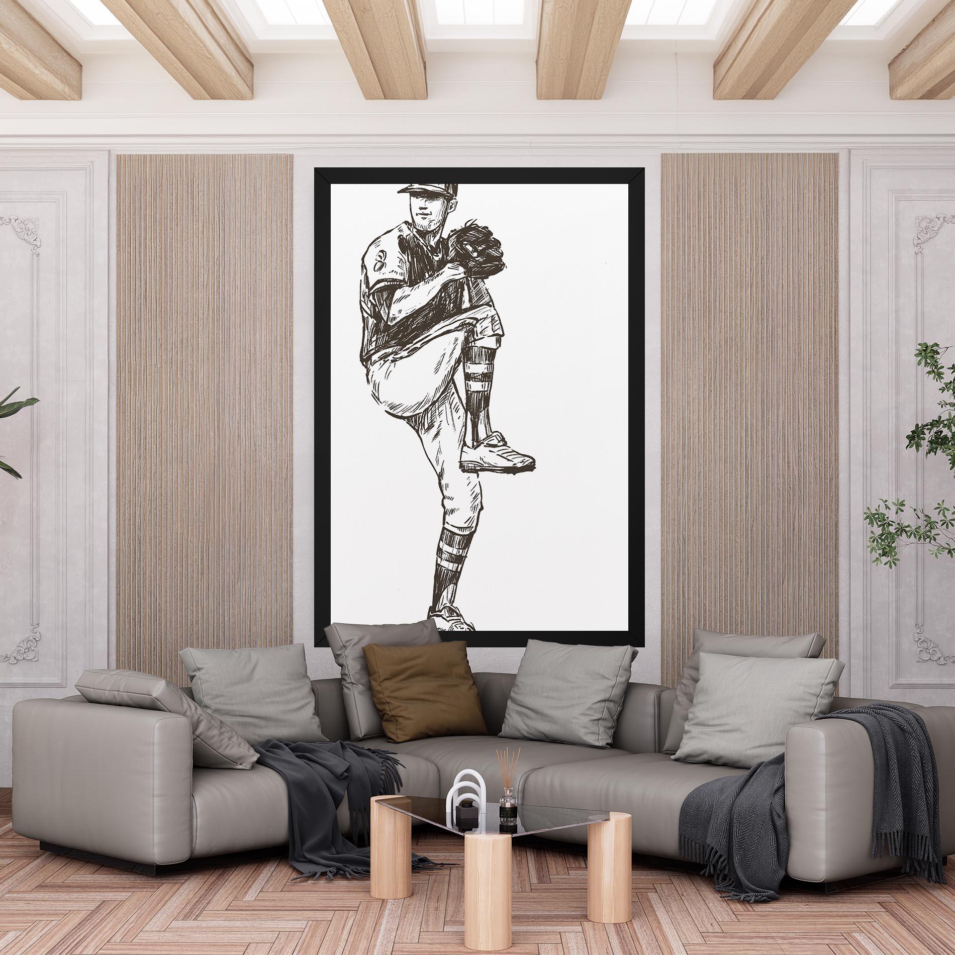 Vászonkép Baseball Player Line mockup 6