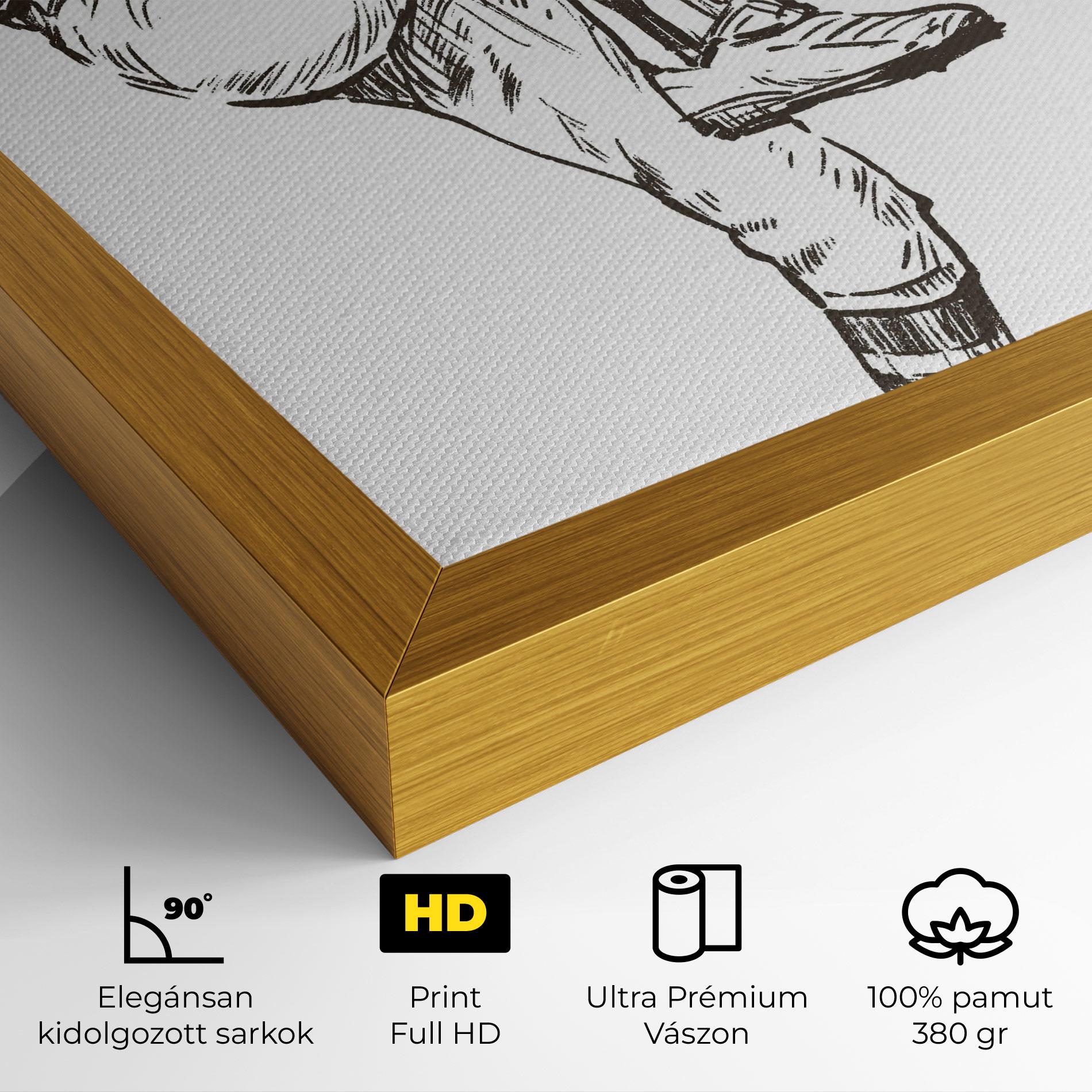 Vászonkép Baseball Player Line mockup 4