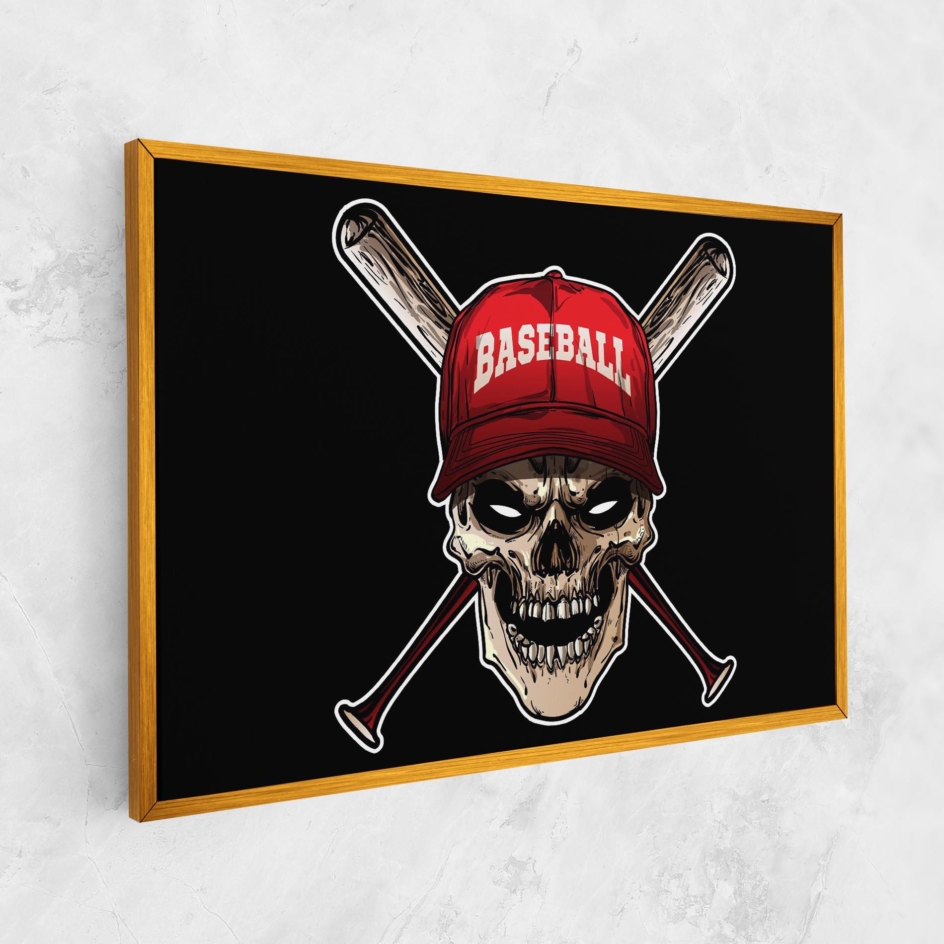 Vászonkép Baseball Skull mockup 1