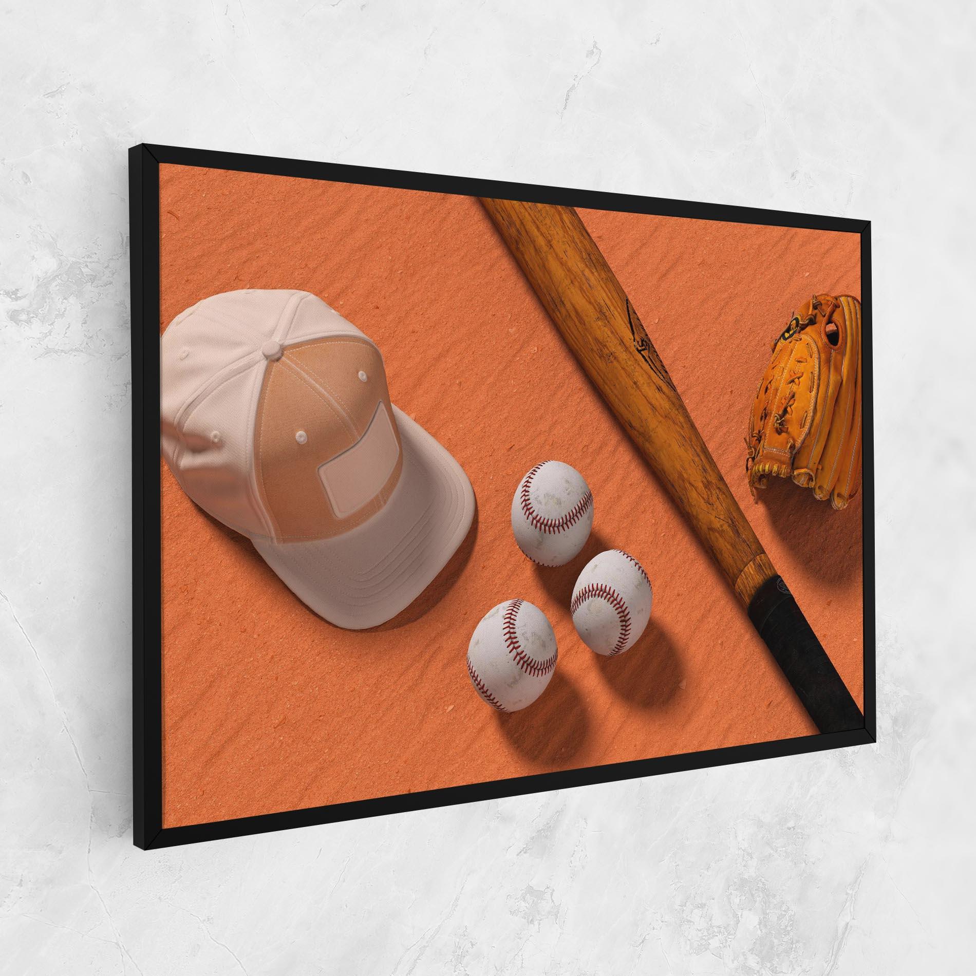 Vászonkép Baseball Set On Orange mockup 1