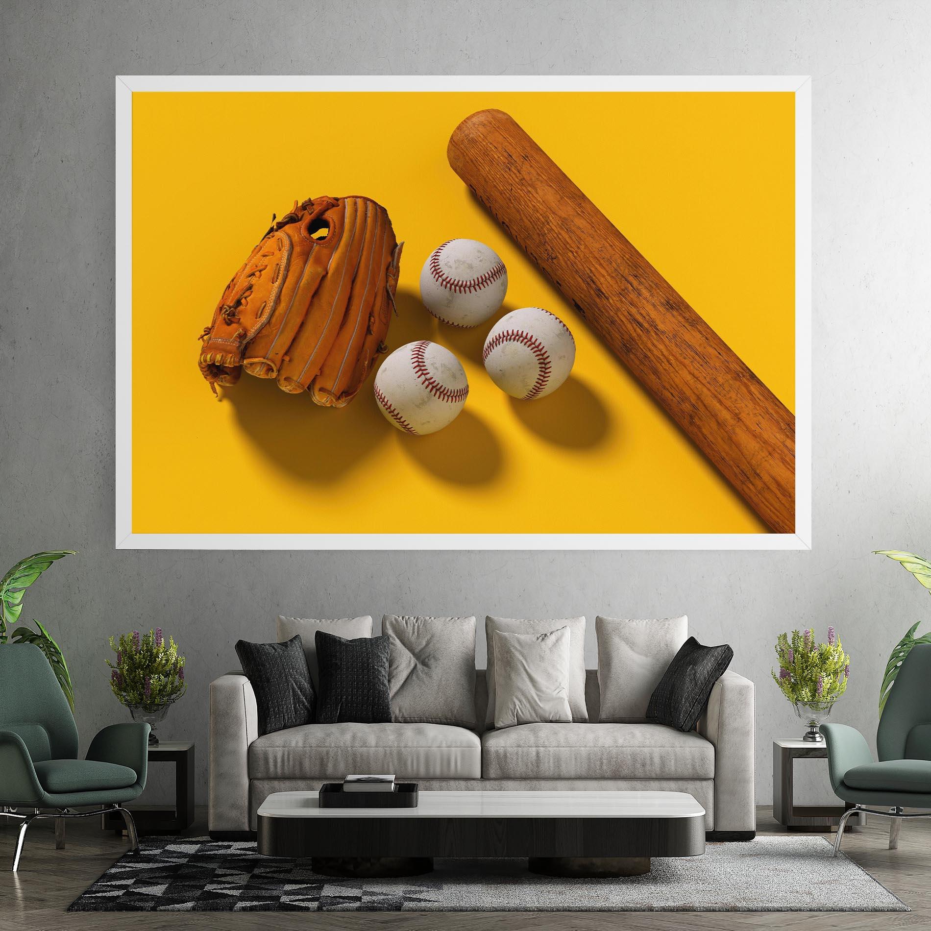 Vászonkép Baseball Set On Yellow mockup 7