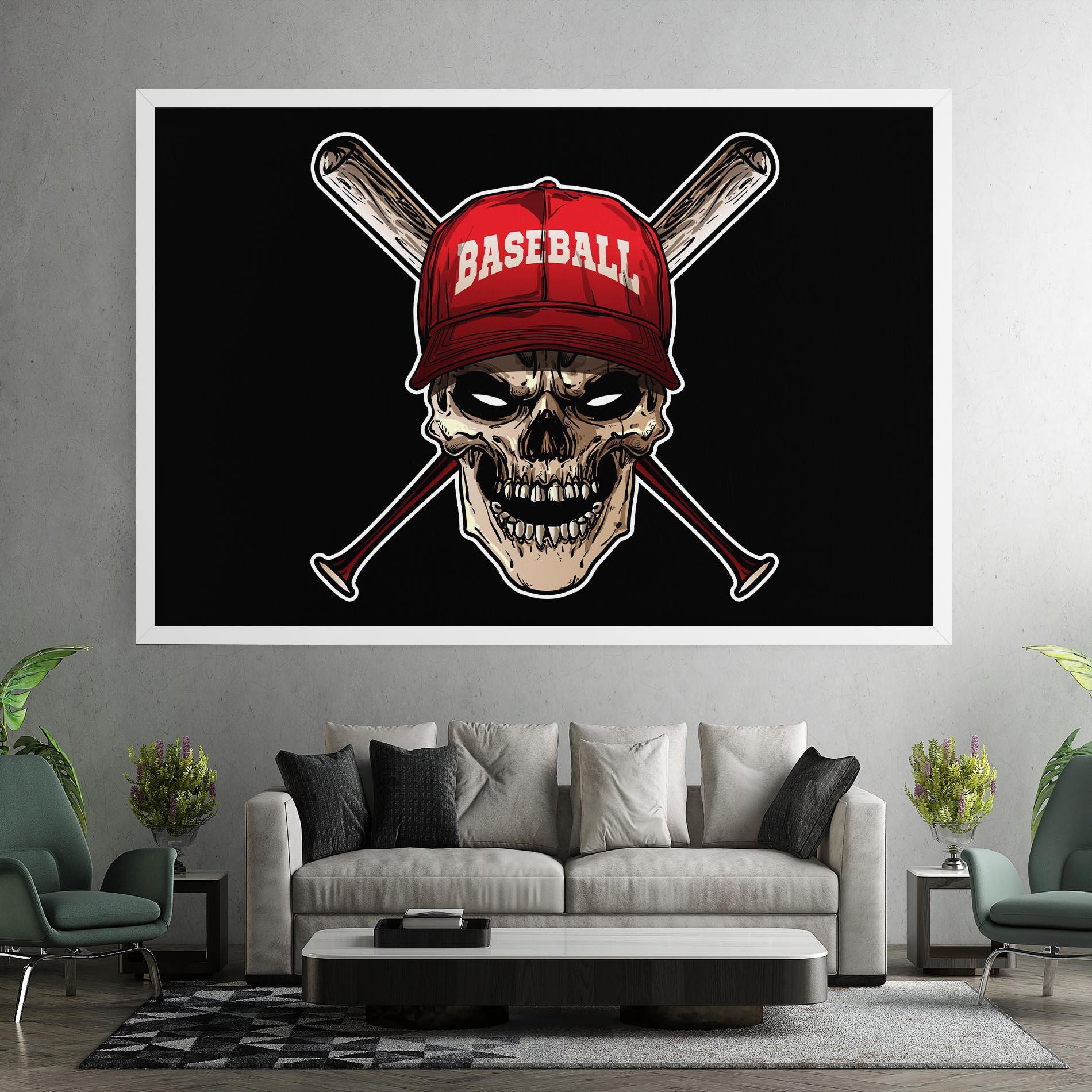 Vászonkép Baseball Skull mockup 7