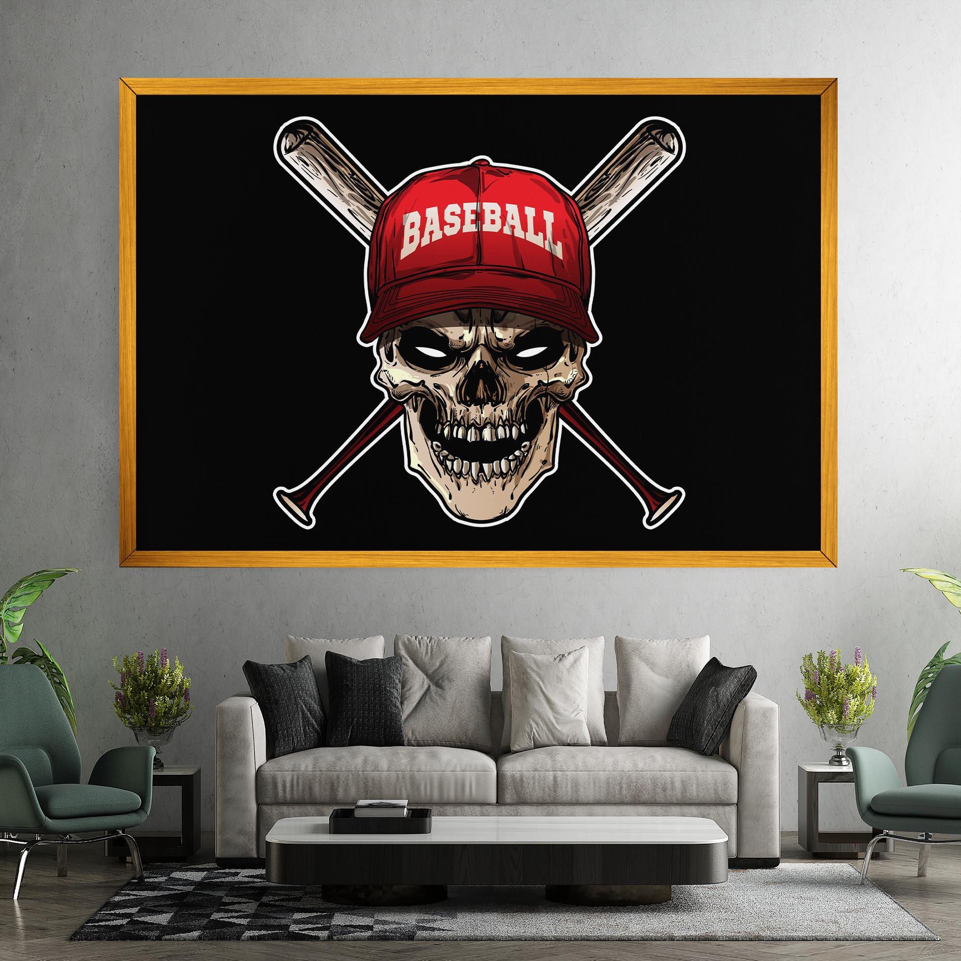 Vászonkép Baseball Skull mockup 7