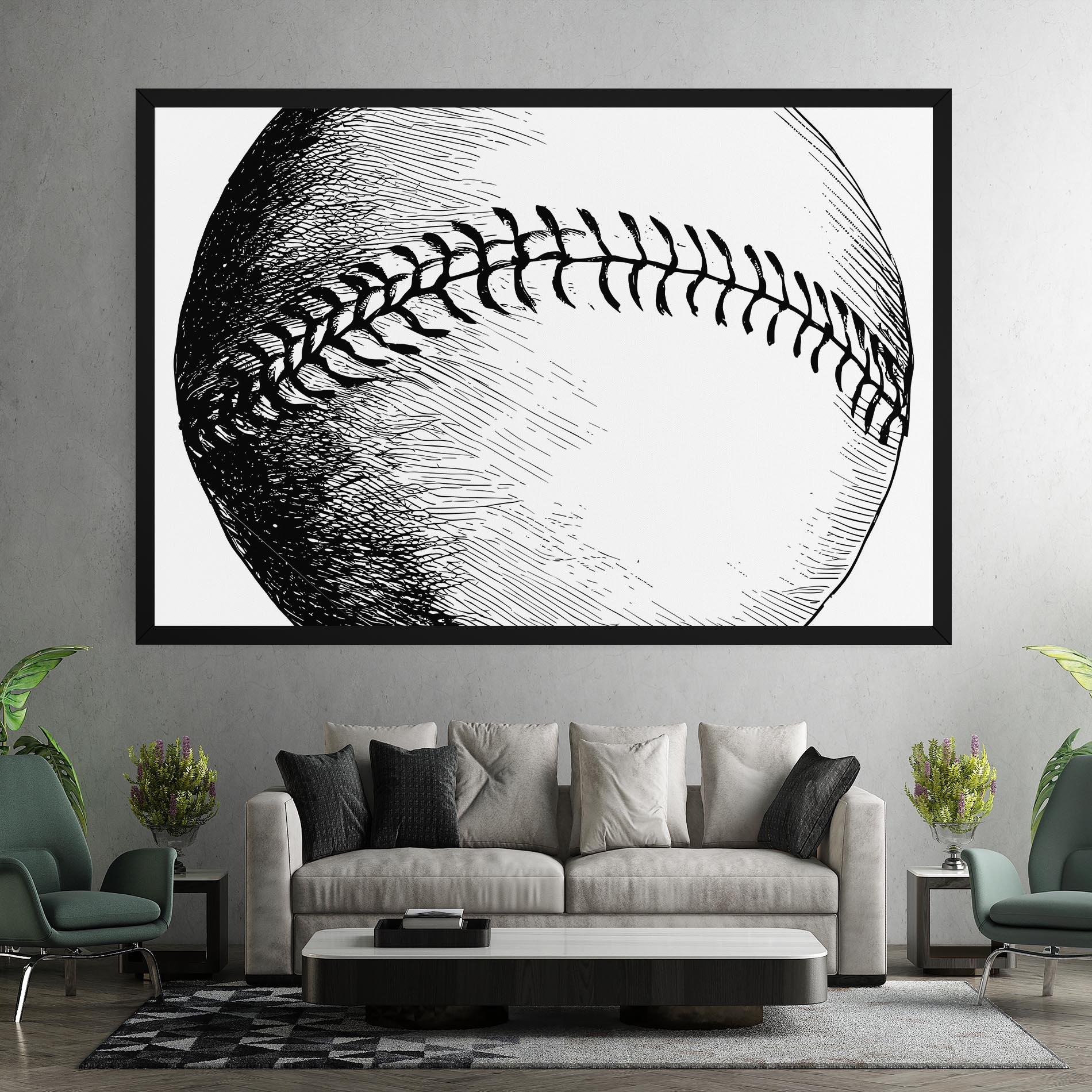 Vászonkép Baseball Black Line mockup 7
