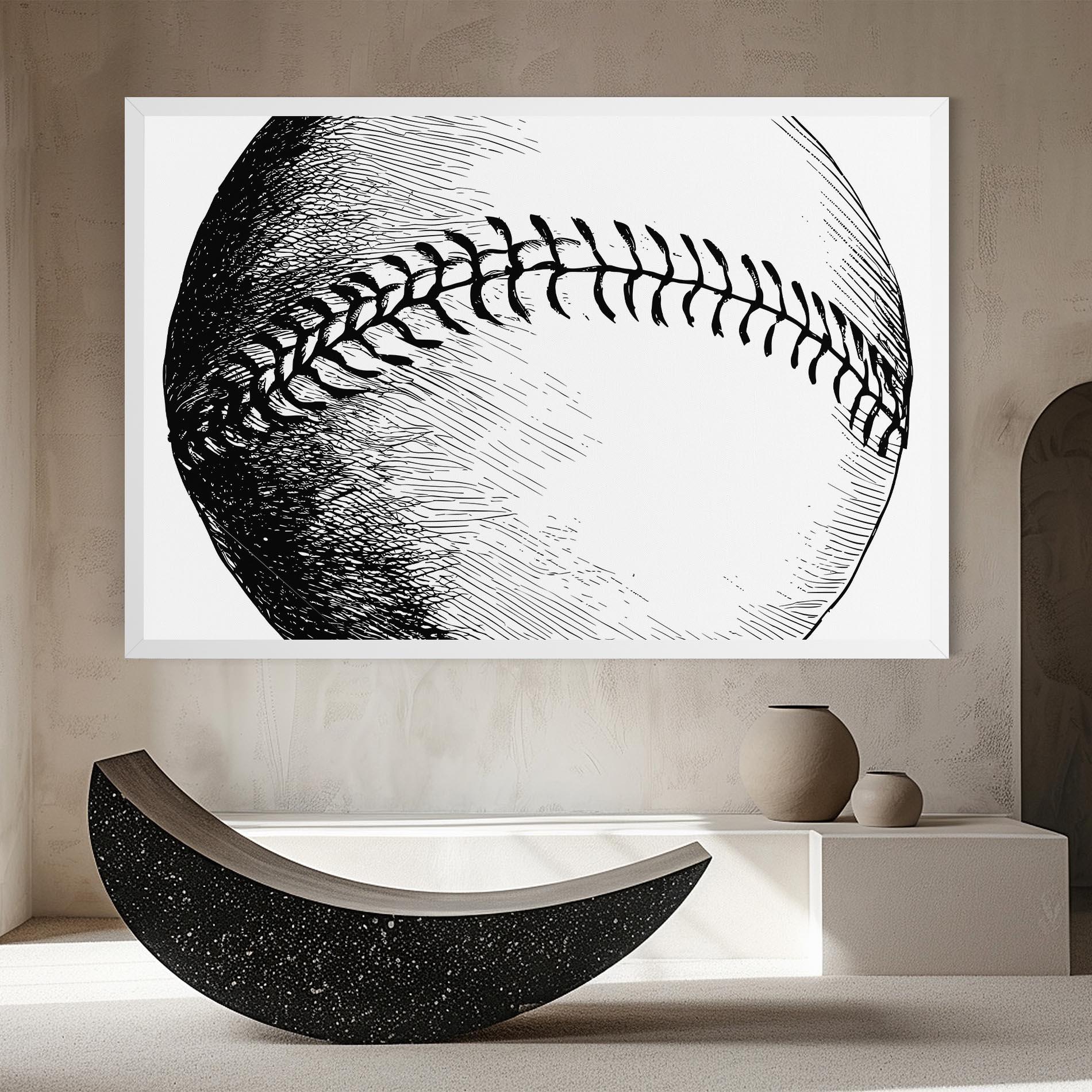 Vászonkép Baseball Black Line mockup 8