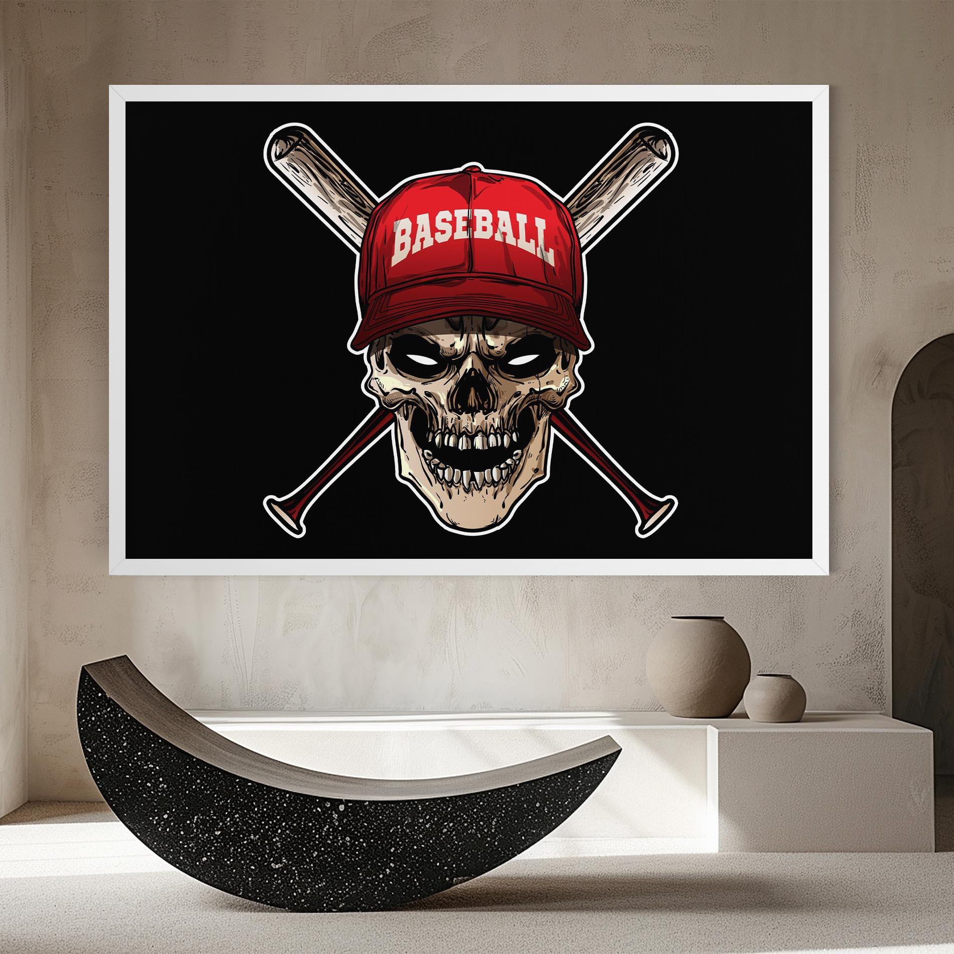 Vászonkép Baseball Skull mockup 8