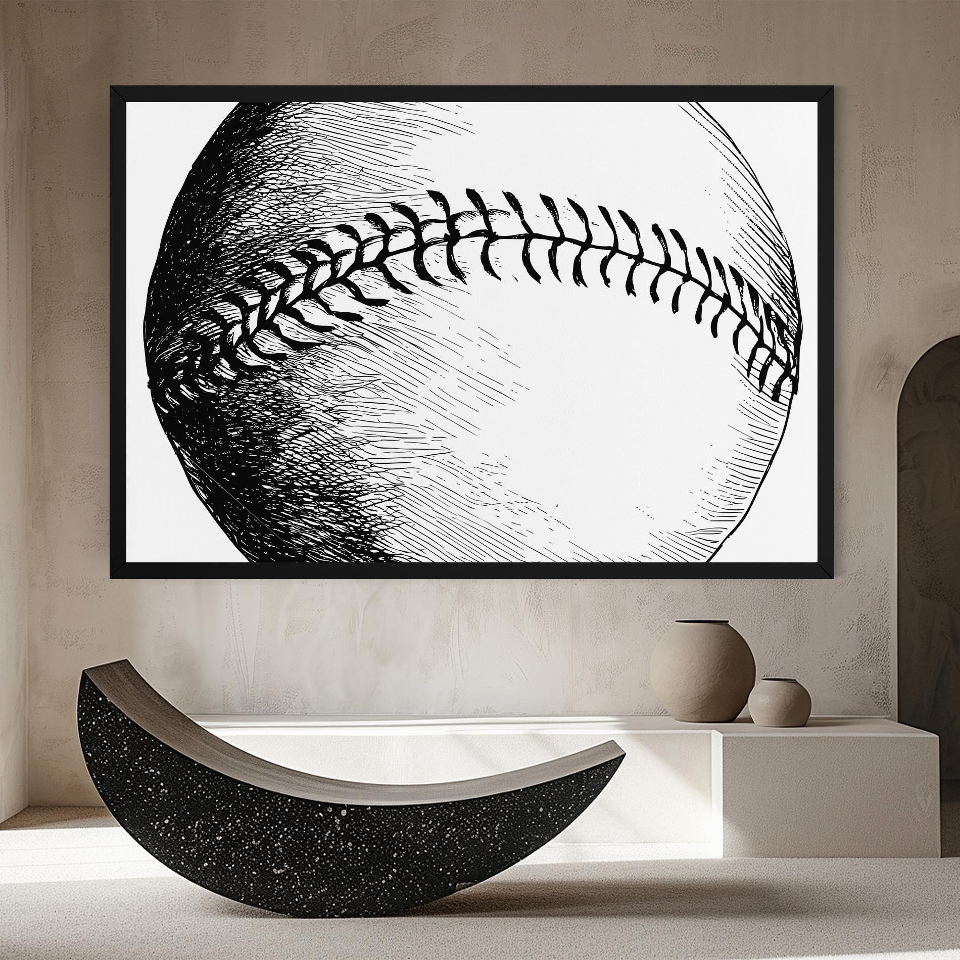 Vászonkép Baseball Black Line mockup 8