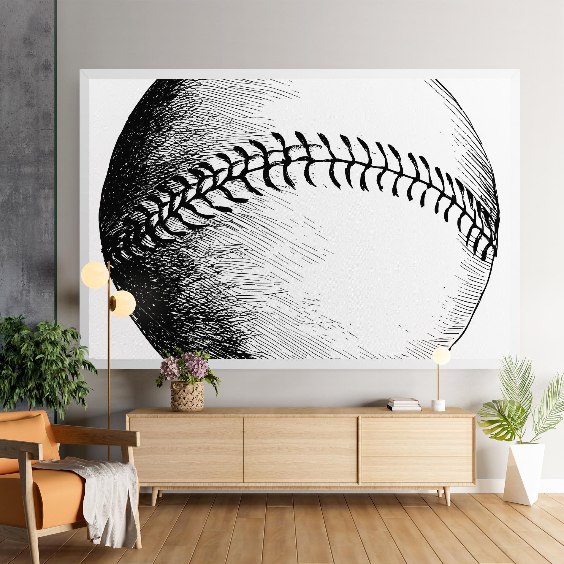 Vászonkép Baseball Black Line mockup 9