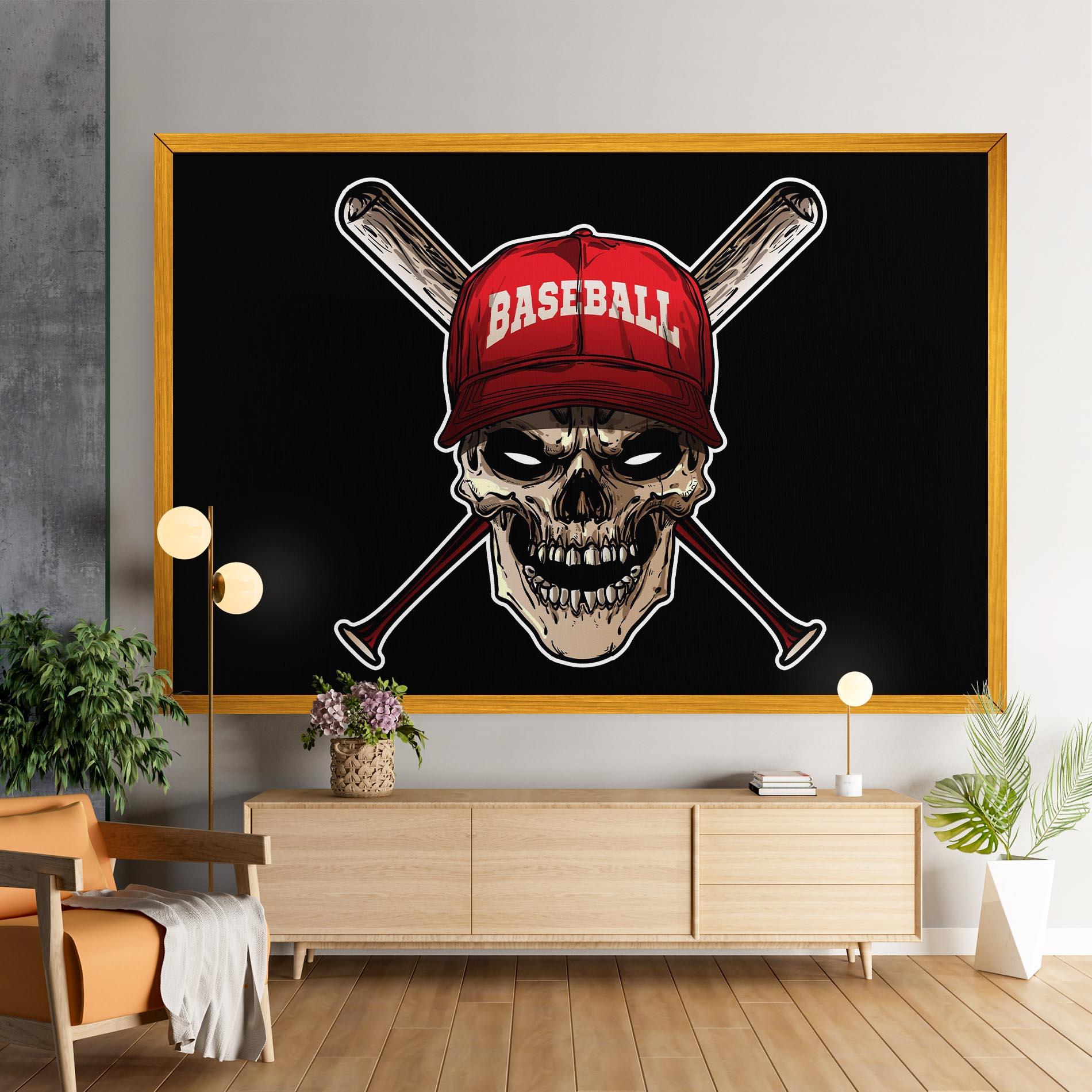 Vászonkép Baseball Skull mockup 9