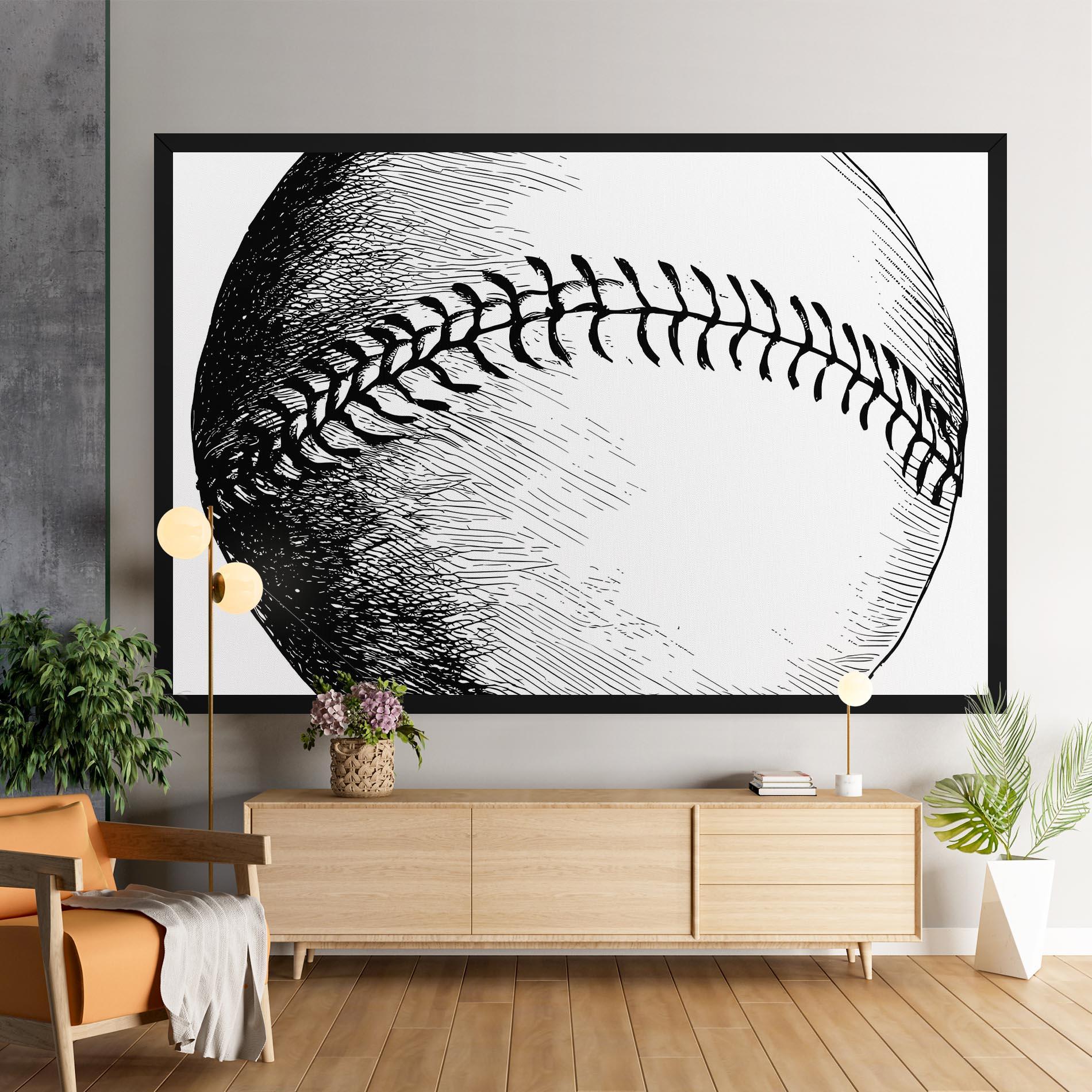 Vászonkép Baseball Black Line mockup 9