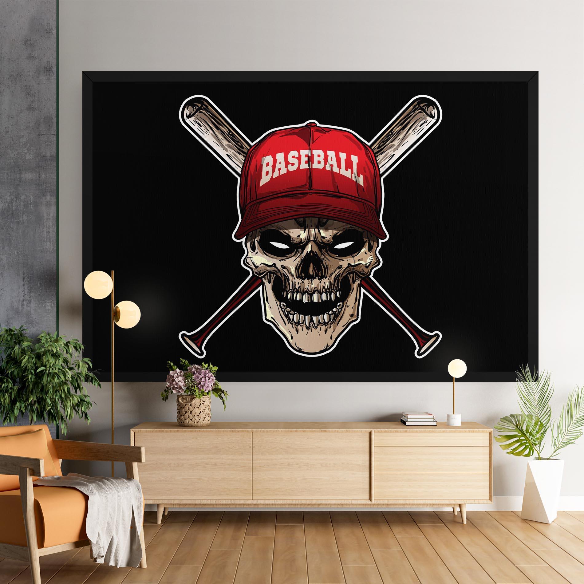 Vászonkép Baseball Skull mockup 9