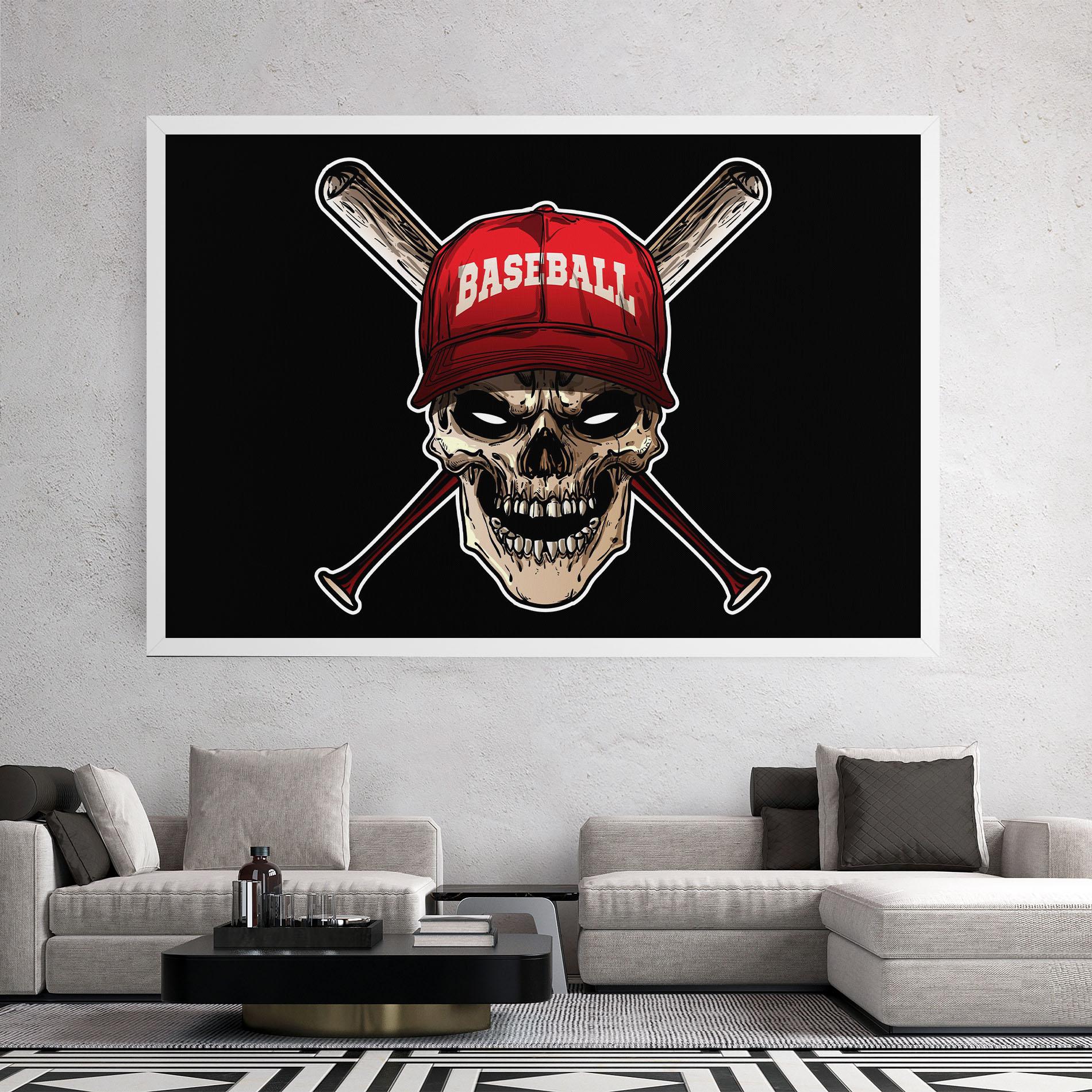 Vászonkép Baseball Skull mockup 2