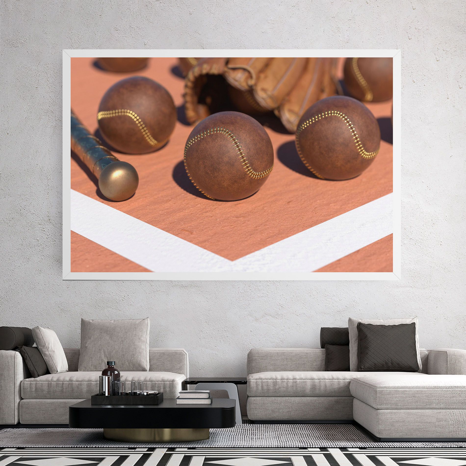Brown Baseball Ball mockup 2