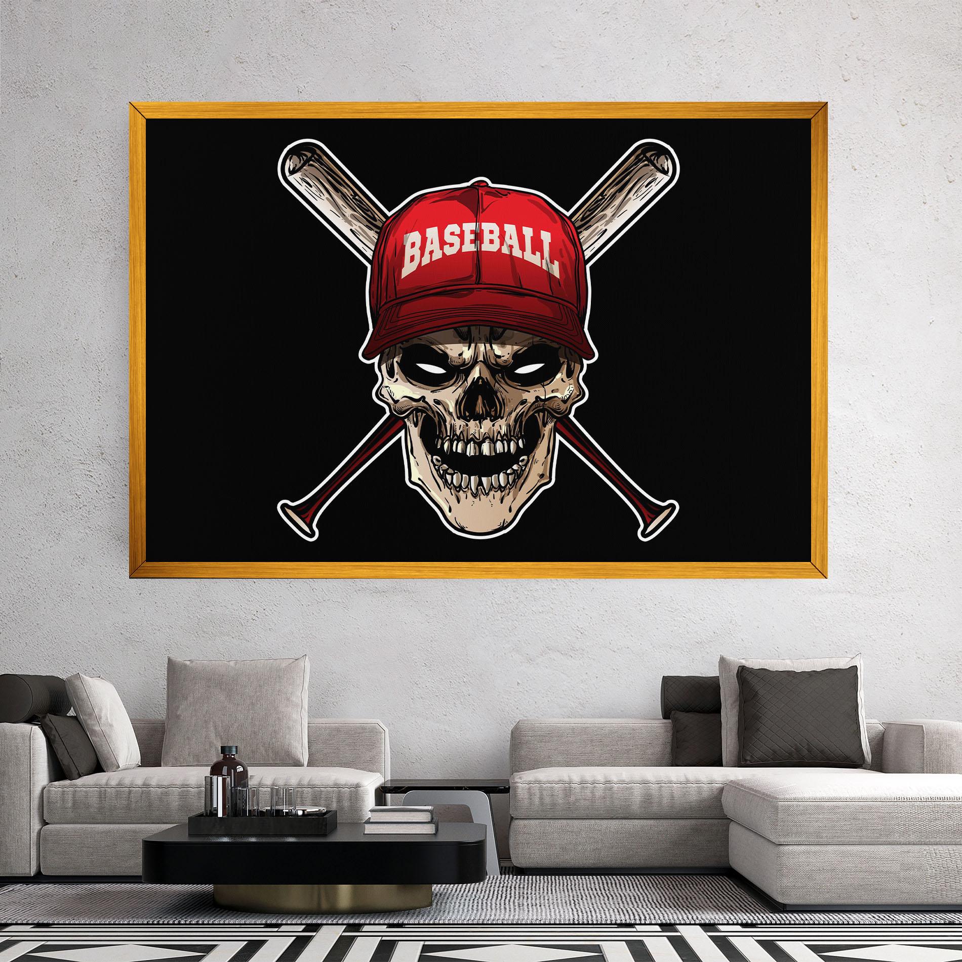 Vászonkép Baseball Skull mockup 2