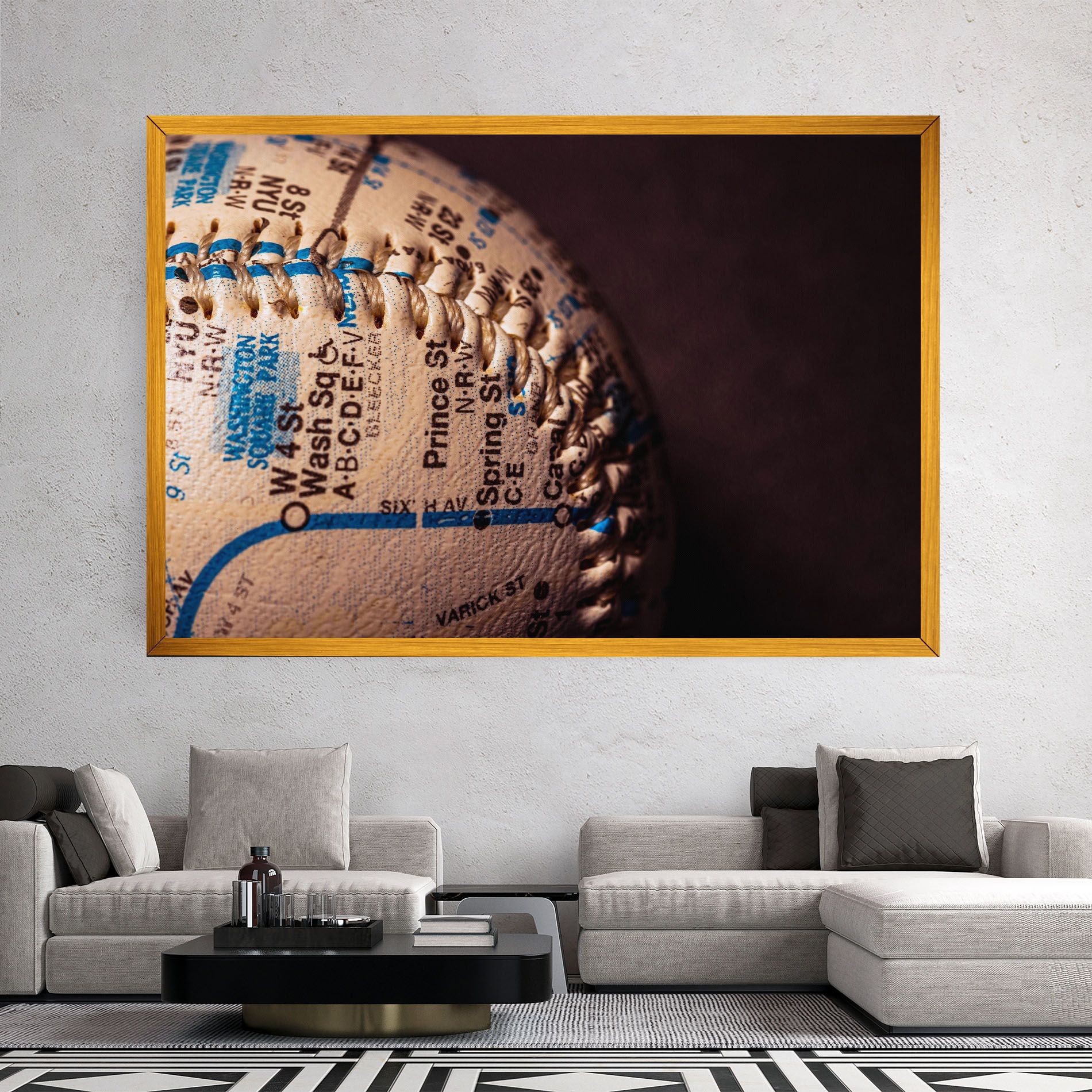 Blue Text Baseball Ball mockup 2