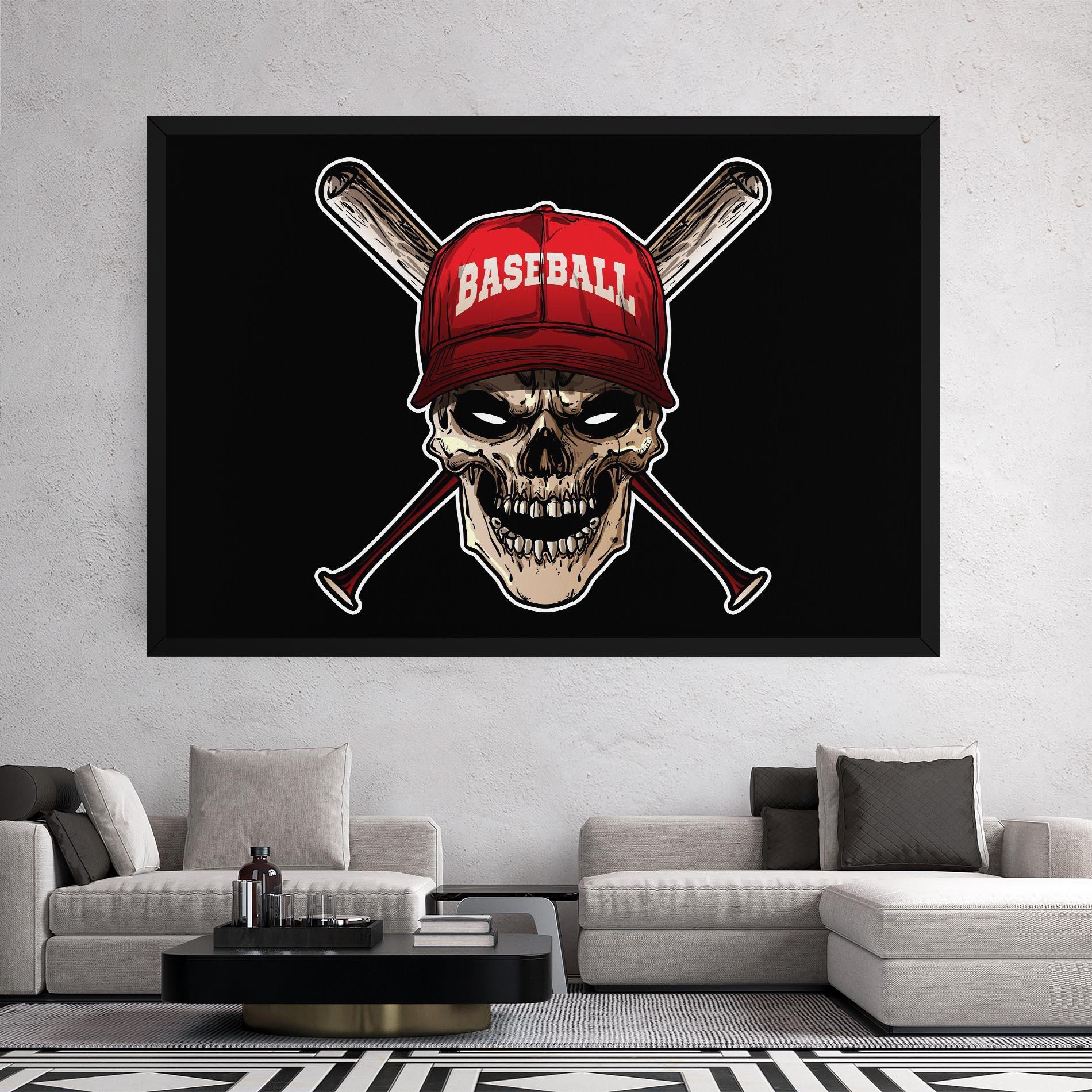Vászonkép Baseball Skull mockup 2